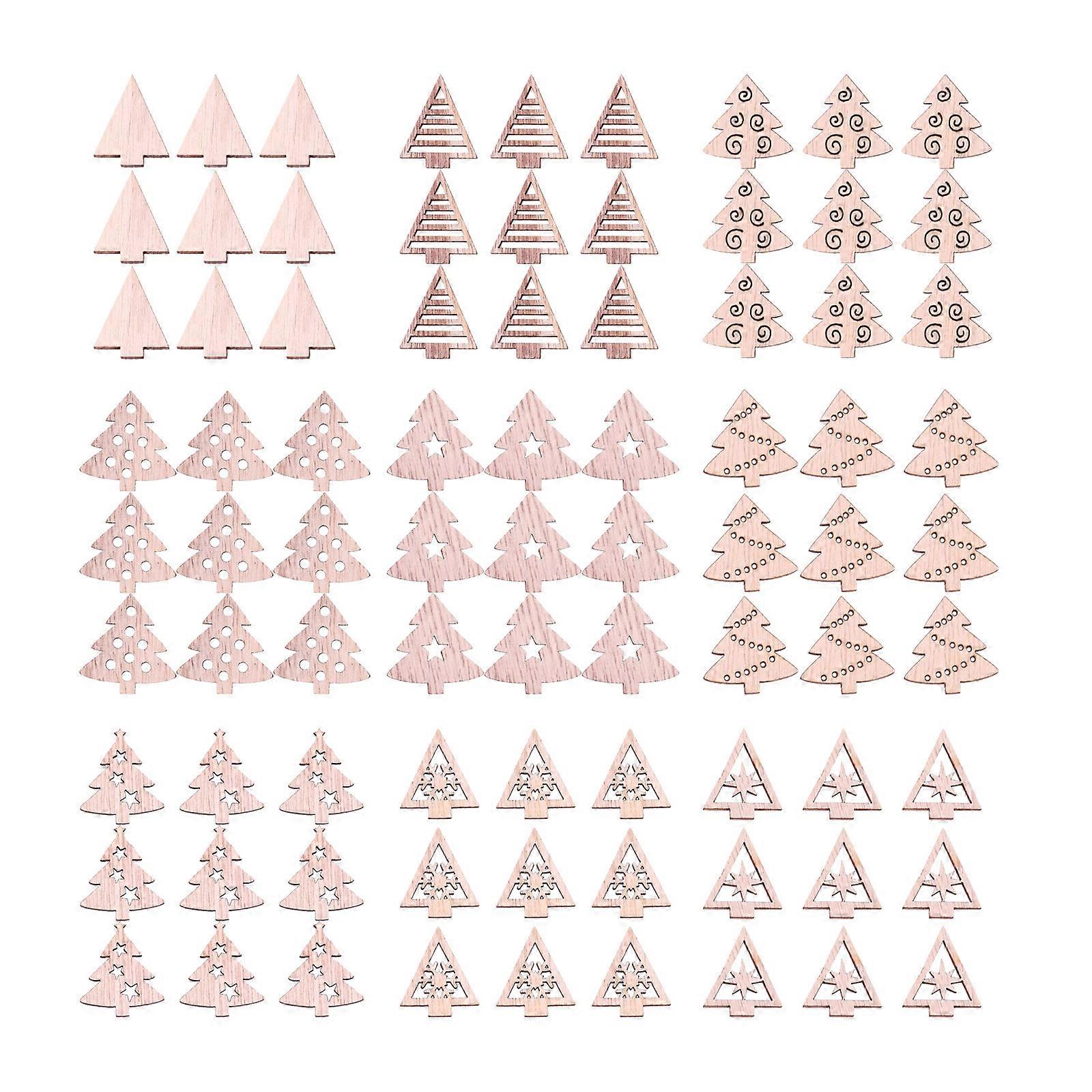 100 Pcs Unfinished Wood Decorations For Christmas Party 2.5X2CM Khaki Gift Box Decoration