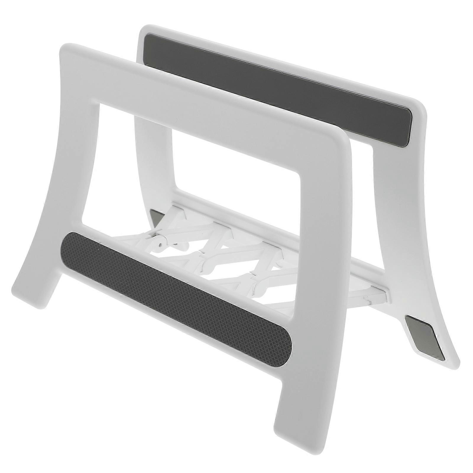 White Alloy and Silicone Tablet Holder for Storage Use Durable and Portable Desktop Laptop Stand