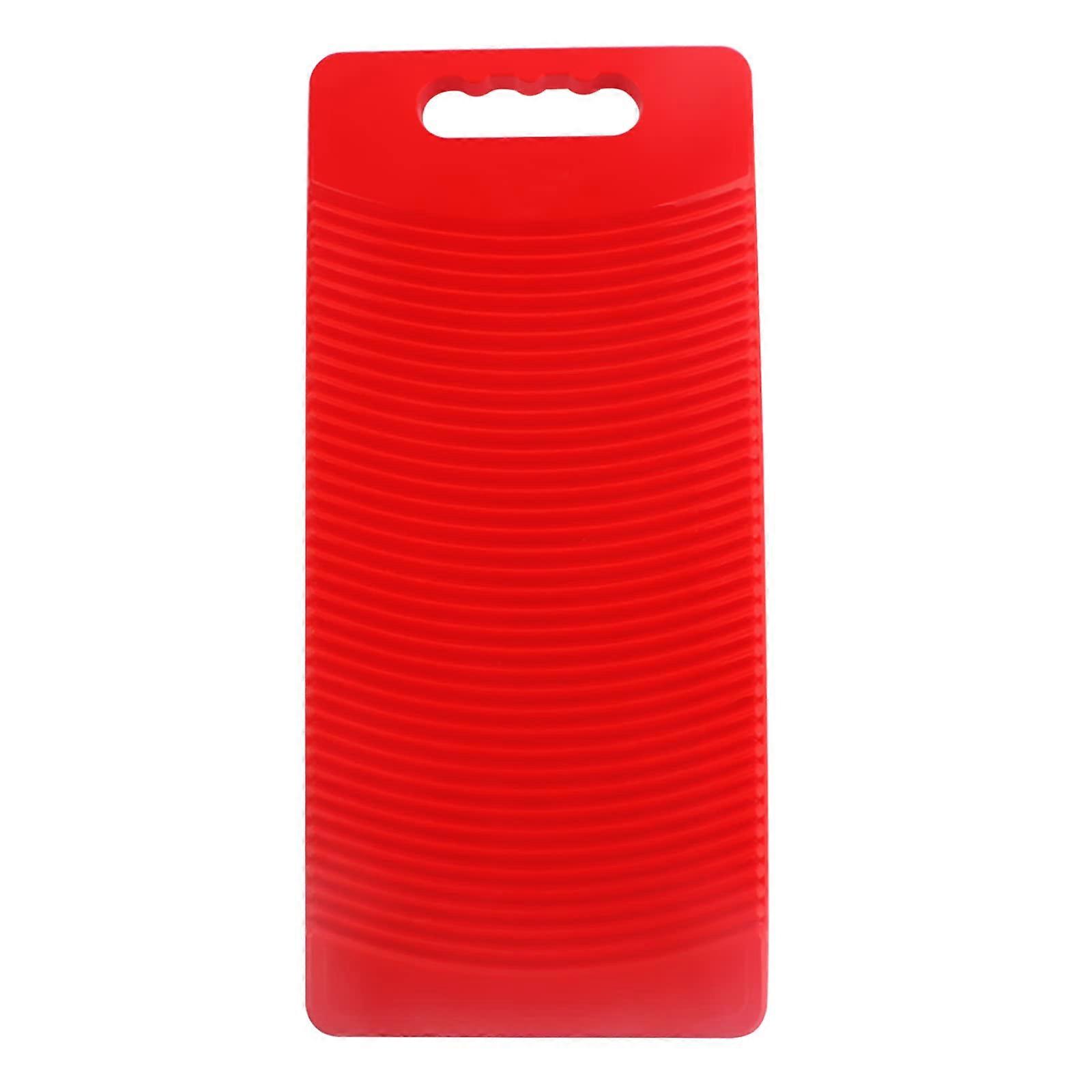 Red Plastic Rectangular Washboard 50cm Long for Laundry, Durable and Lightweight, Ideal for Hand Washing Clothes