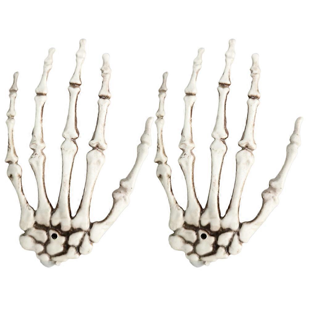 Scary Hand Skeleton Prop For Halloween Decorations 15.50x10.00x2.00CM Ideal For Parties 1 Pair