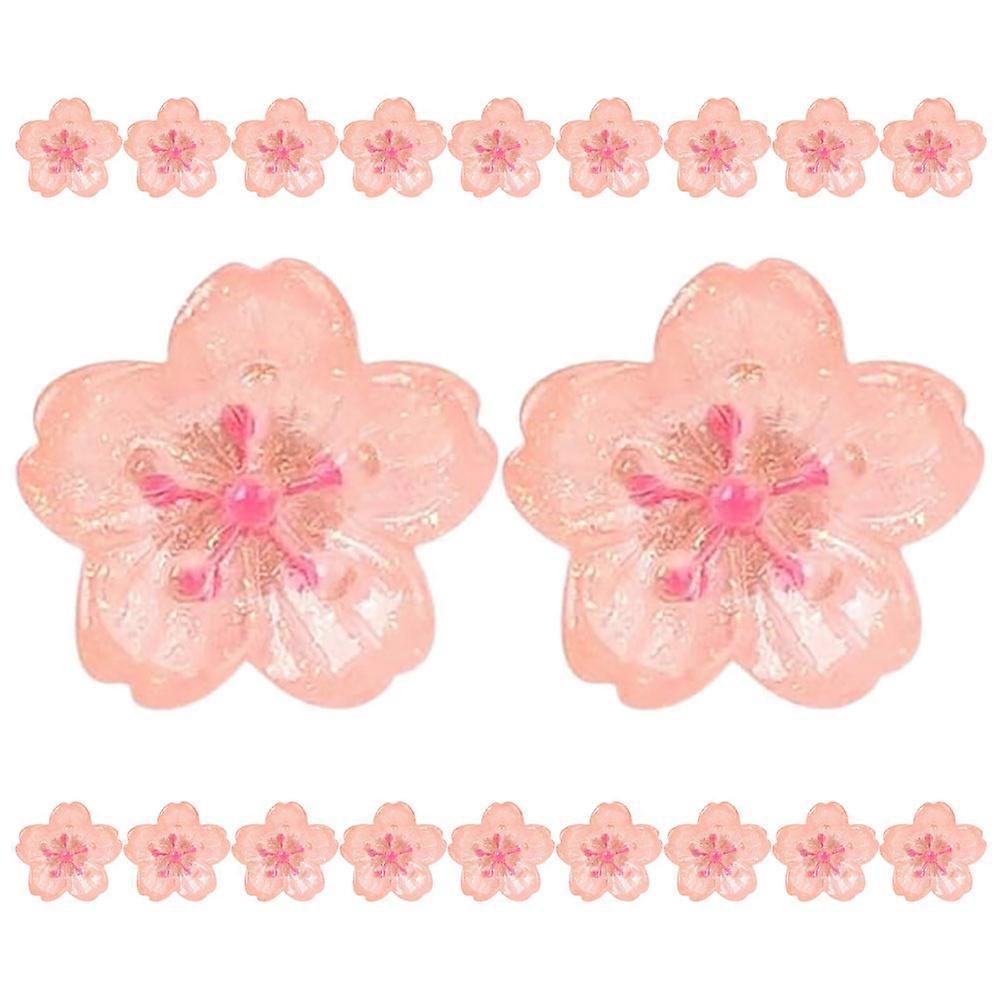 Cute Desk Accessories 20Pcs Floral Thumb Tacks For Cork Board Securing Notes At Home In Pink Color