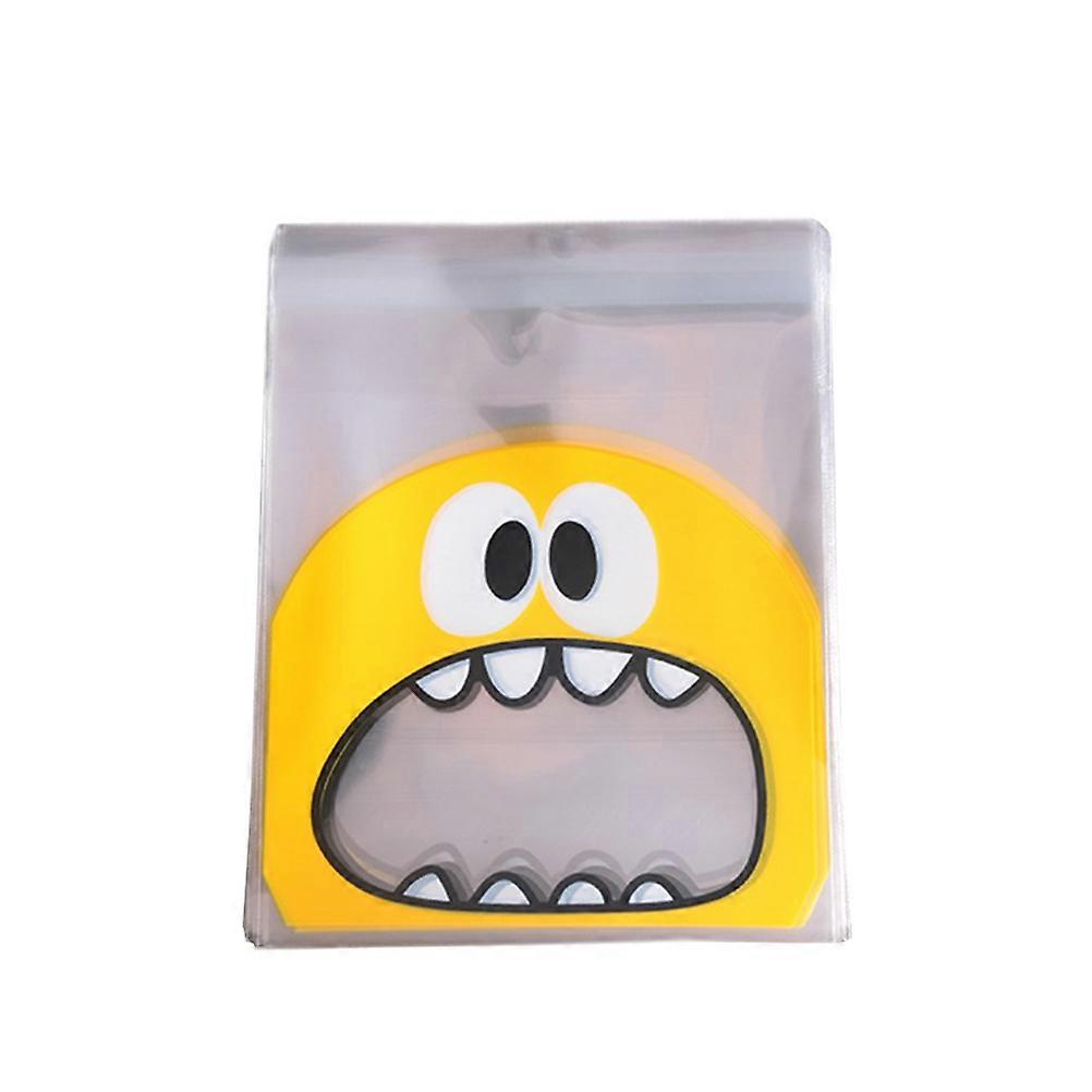 100Pcs Rectangular Yellow Plastic Bags For Gifting Homemade Baking Items 10X13Cm Bakery Style