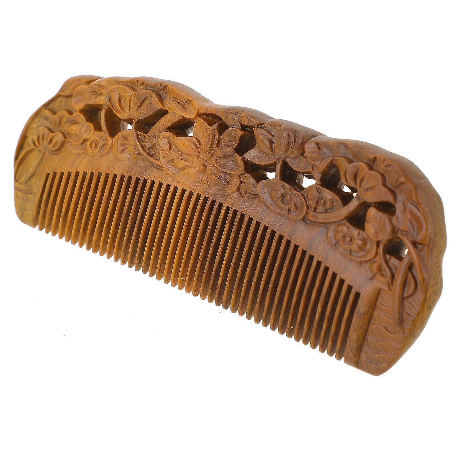 Sandalwood Hair Styling Comb For Home And Salon Use 1Pc Coffee Color Great For Preventing Hair Breakage And Providing Comfortable Grip