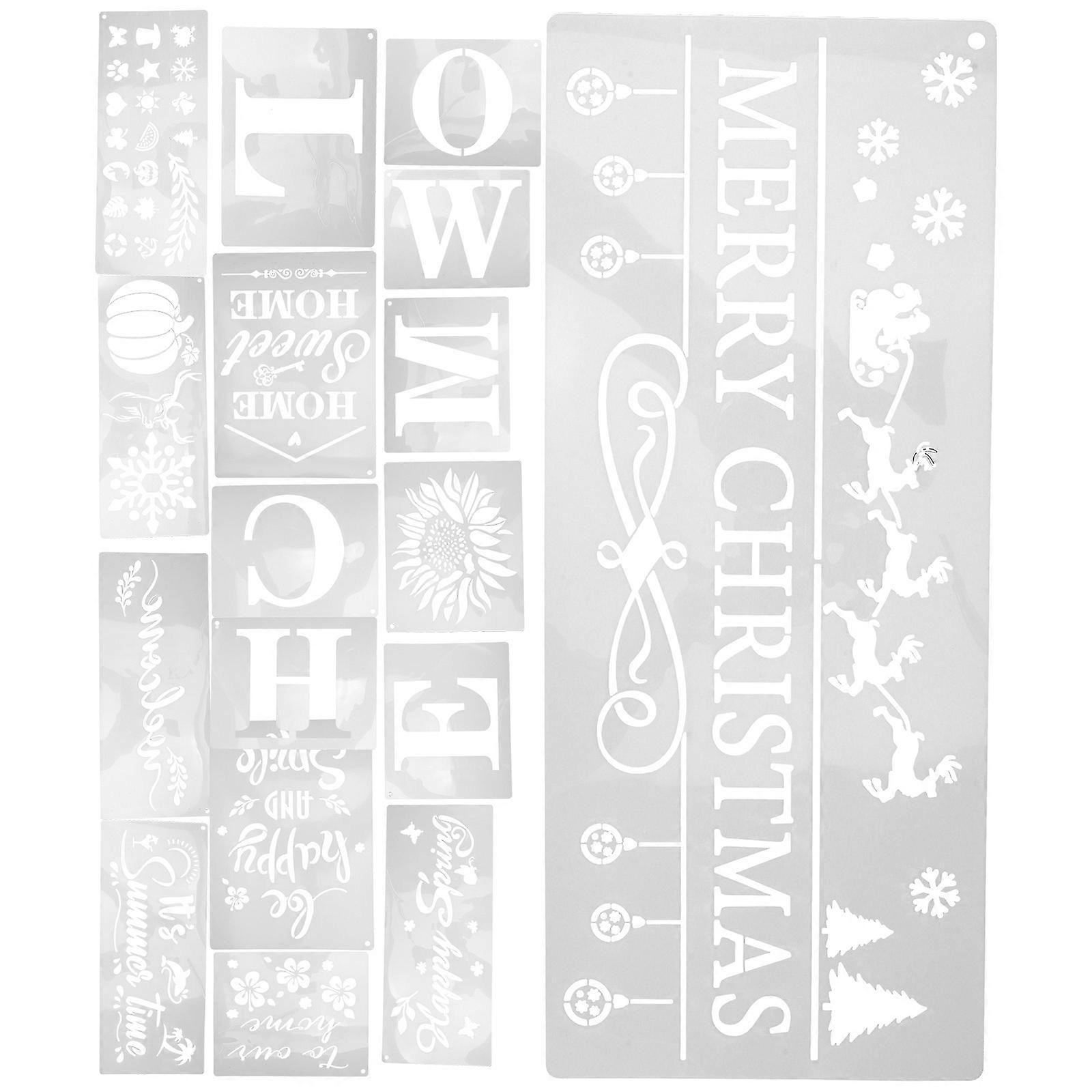 Decorative Welcome stencils for DIY Projects with Vivid Designs PET Material Silver Color 26 Sheets