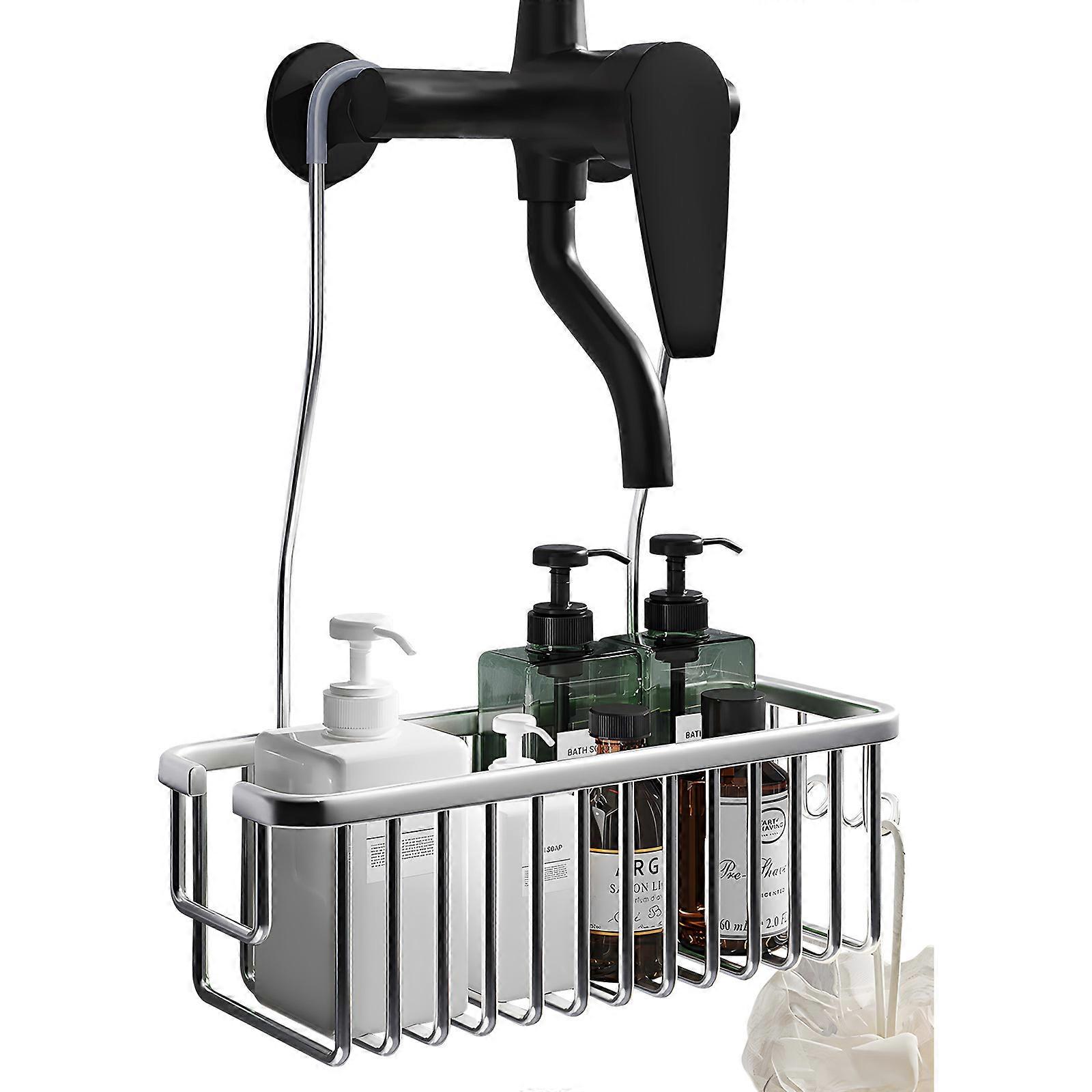 No-drill Shower Caddy Shelf Silver 31cm