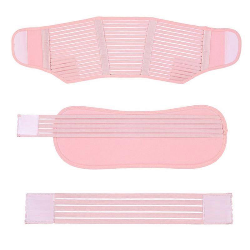 Maternity Belly Band Soft Flexible Adjustable Arch Support Pregnancy Belly Support Band Pink Striped Full Surround L