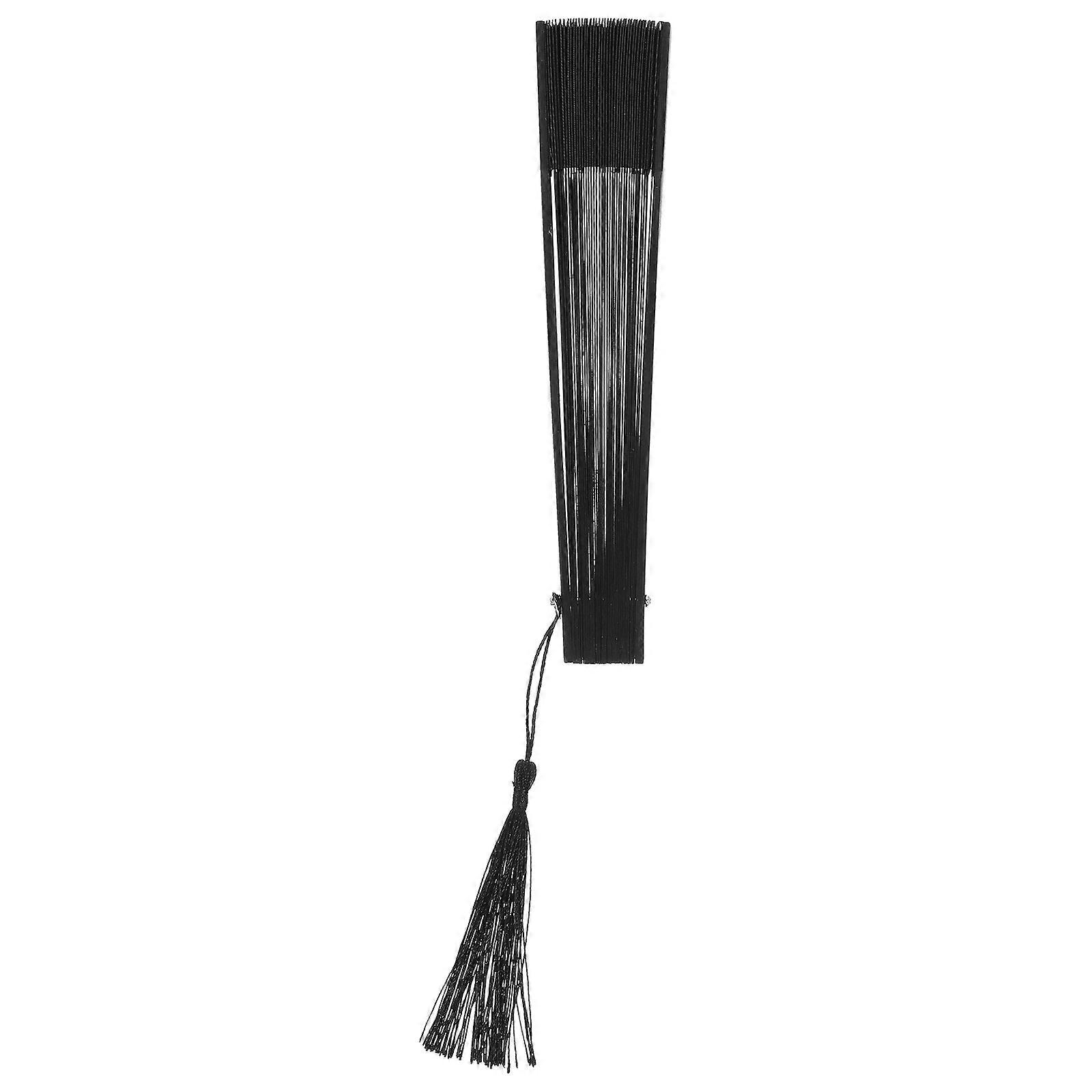 Black Bamboo and Silk Folding Fan for Men with Strong Wind Perfect for Hot Summer Days 1 Piece