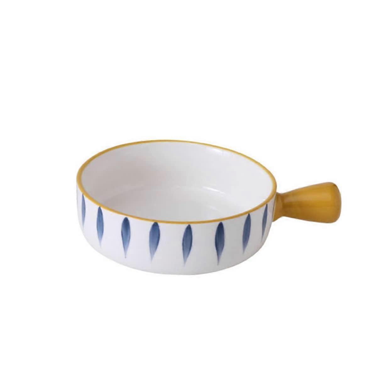Ceramic Mixing Bowl, Versatile Serving Bowl with Handle for Salads and Desserts, Creative Fruit Bowl, Easy to Clean
