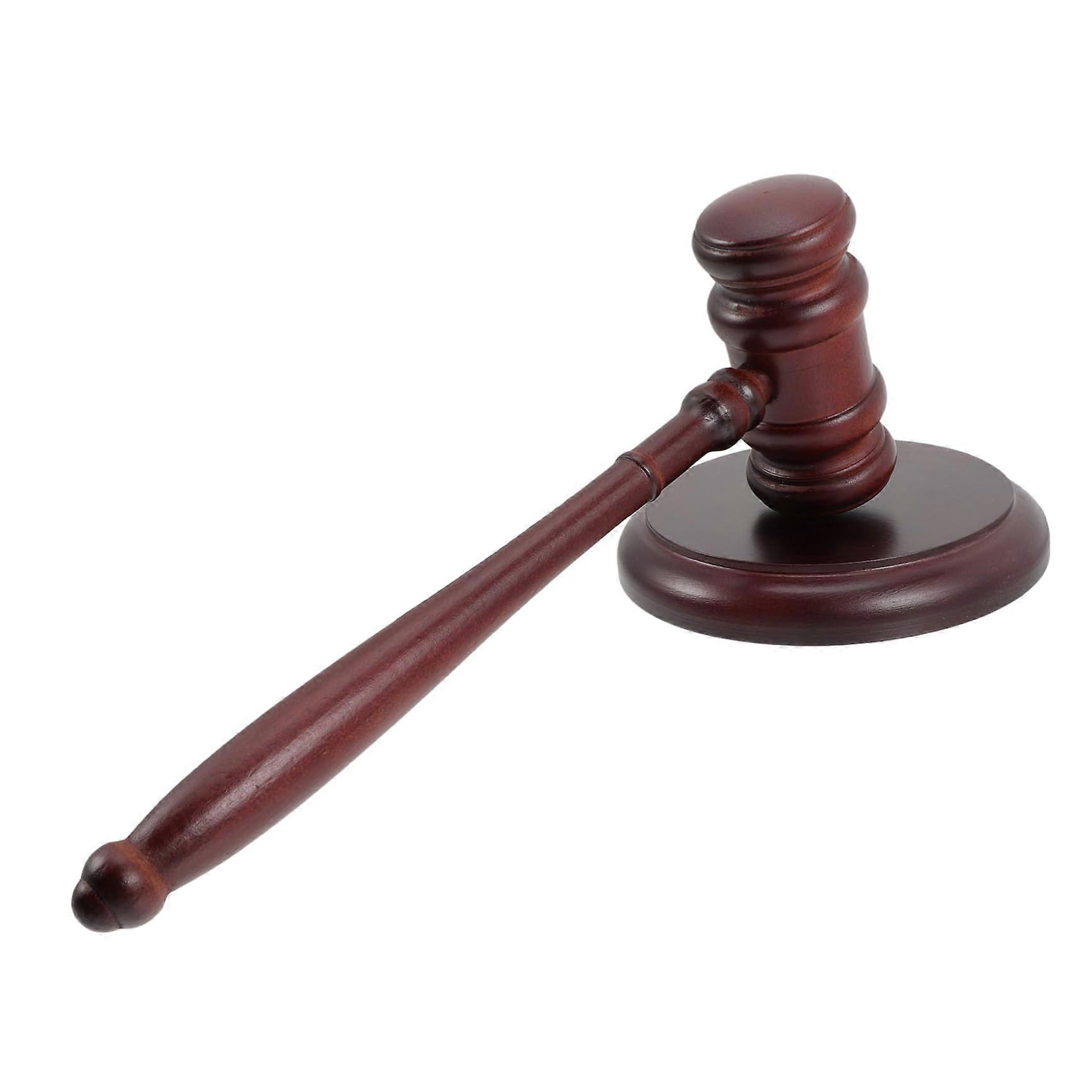 Wooden Judge Hammer Ice Hammer Set for Auctioneers and Lawyers, Brown Wood Judgment Hammer for Court Use