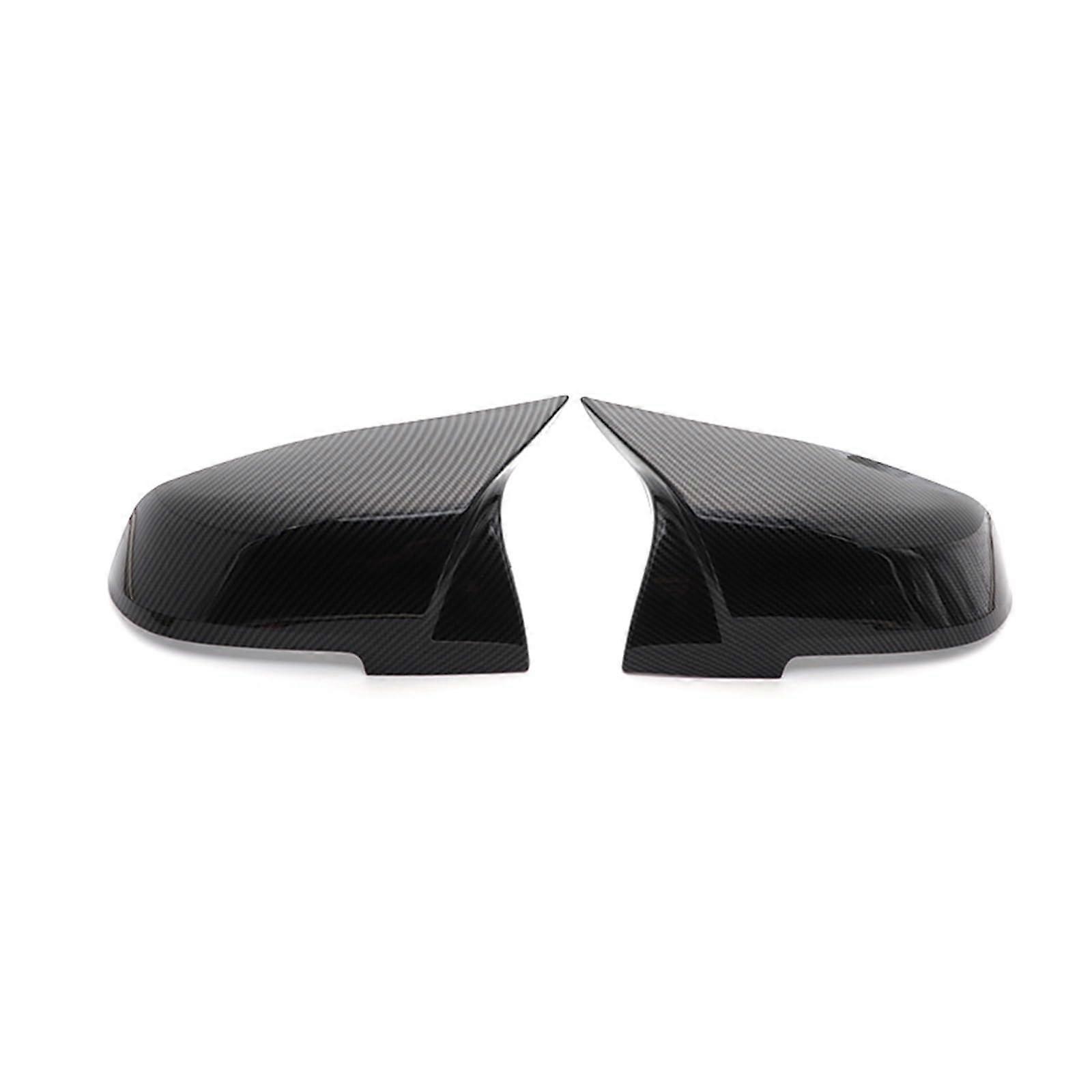 Car Rearview Mirror Housing for BMW 1 2 3 4 F20 F21 F22 F30 F32 F36 X1 F87 M3 Black Shiny Carbon Fiber Horn