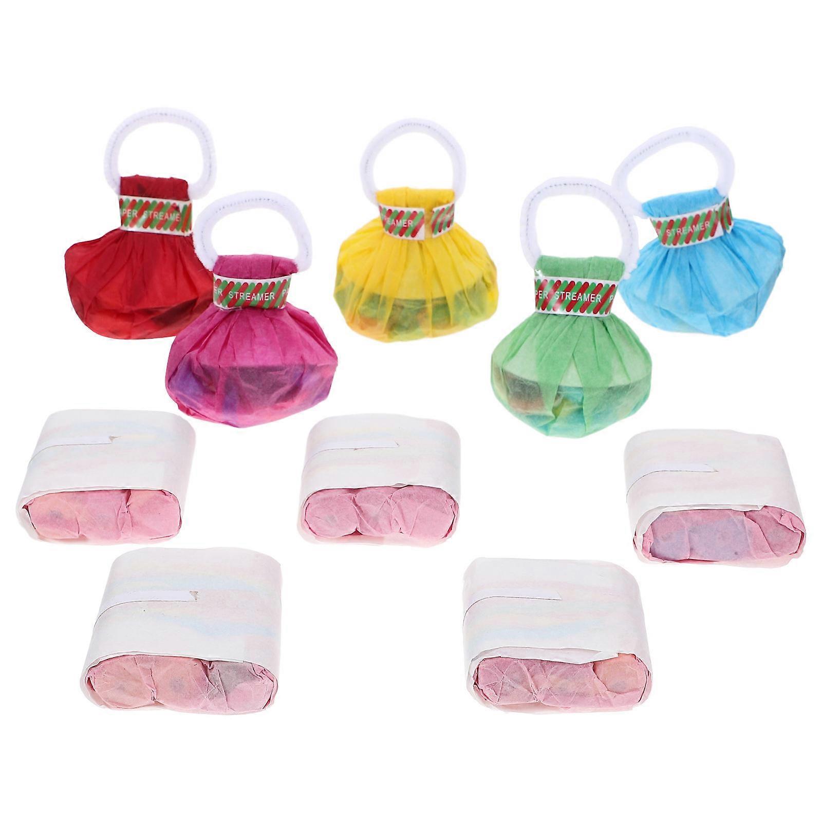 Party Paper Crackers For Christmas Atmosphere Enhancement 10Pcs Colorful Streamers Props