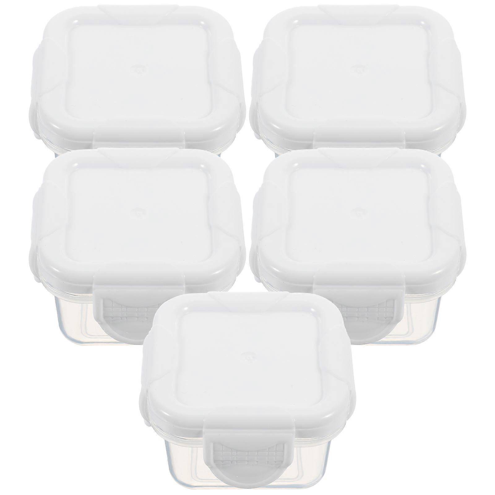 PP Containers with Lids for Storage Use 5 Pieces Portable Snack Bowls 3.5 x 2.8 x 1.6 Inches