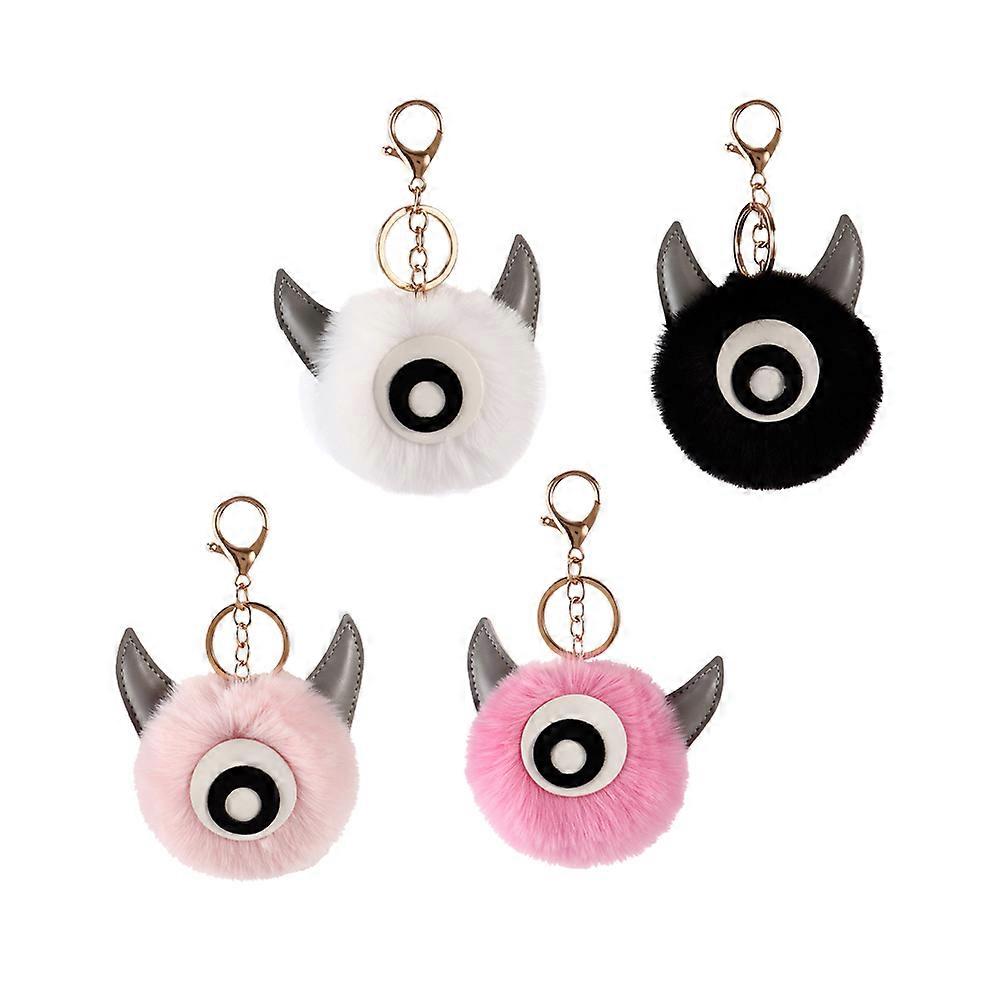 PU Key Chain 4Set For Women Daily Use Assorted Protection Cute Balls Design