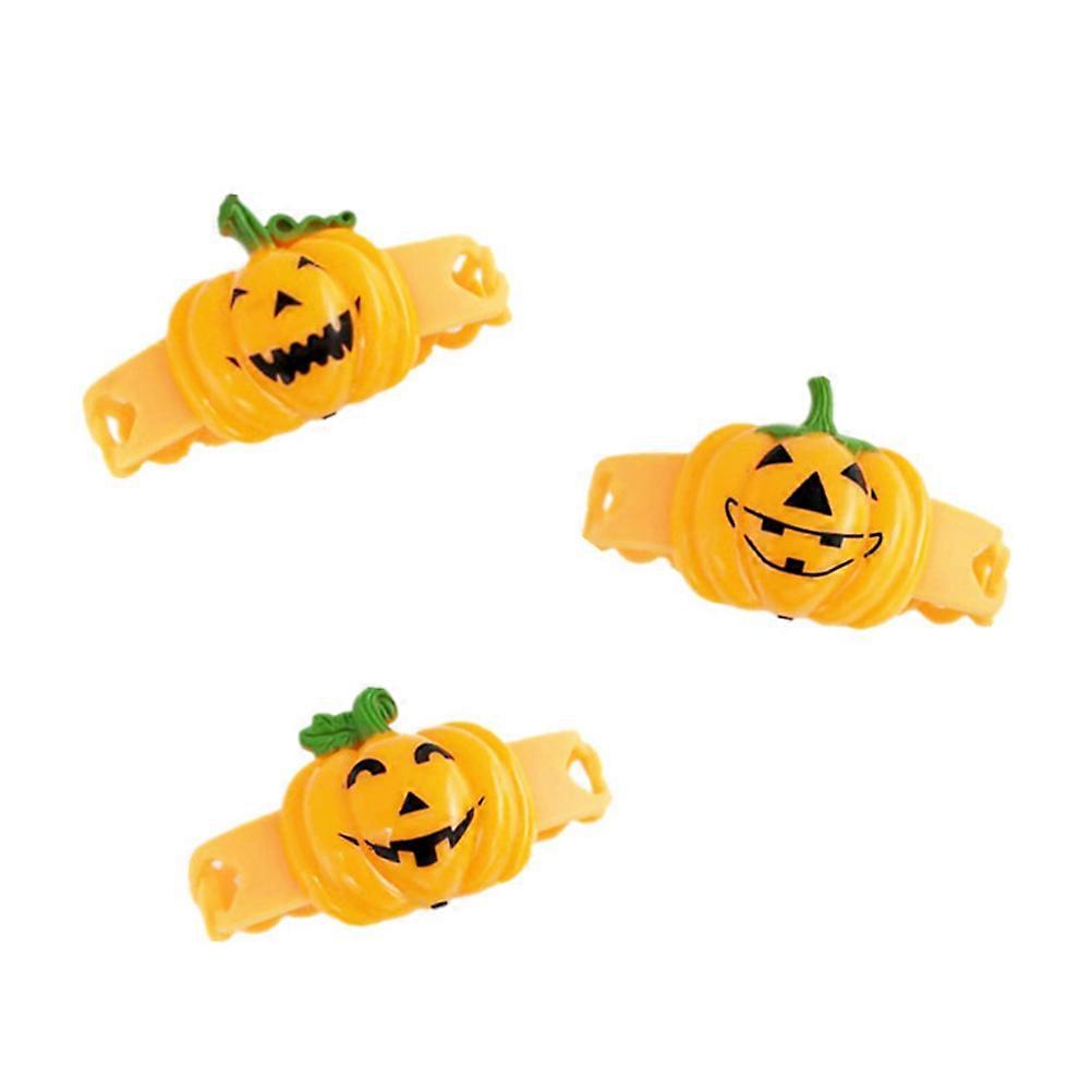 Glow Party Favors 2Pcs Halloween Wristbands Pumpkin Hand Rings For Kids Trick-Or-Treating