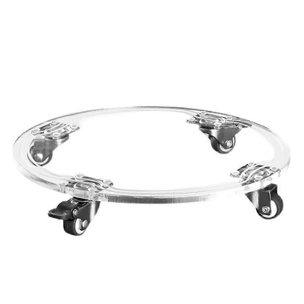 Movable Garden Pot Tray with Wheels, Transparent Acrylic Plant Pot Support, Heavy Duty Planter Storage Tray for Easy Use