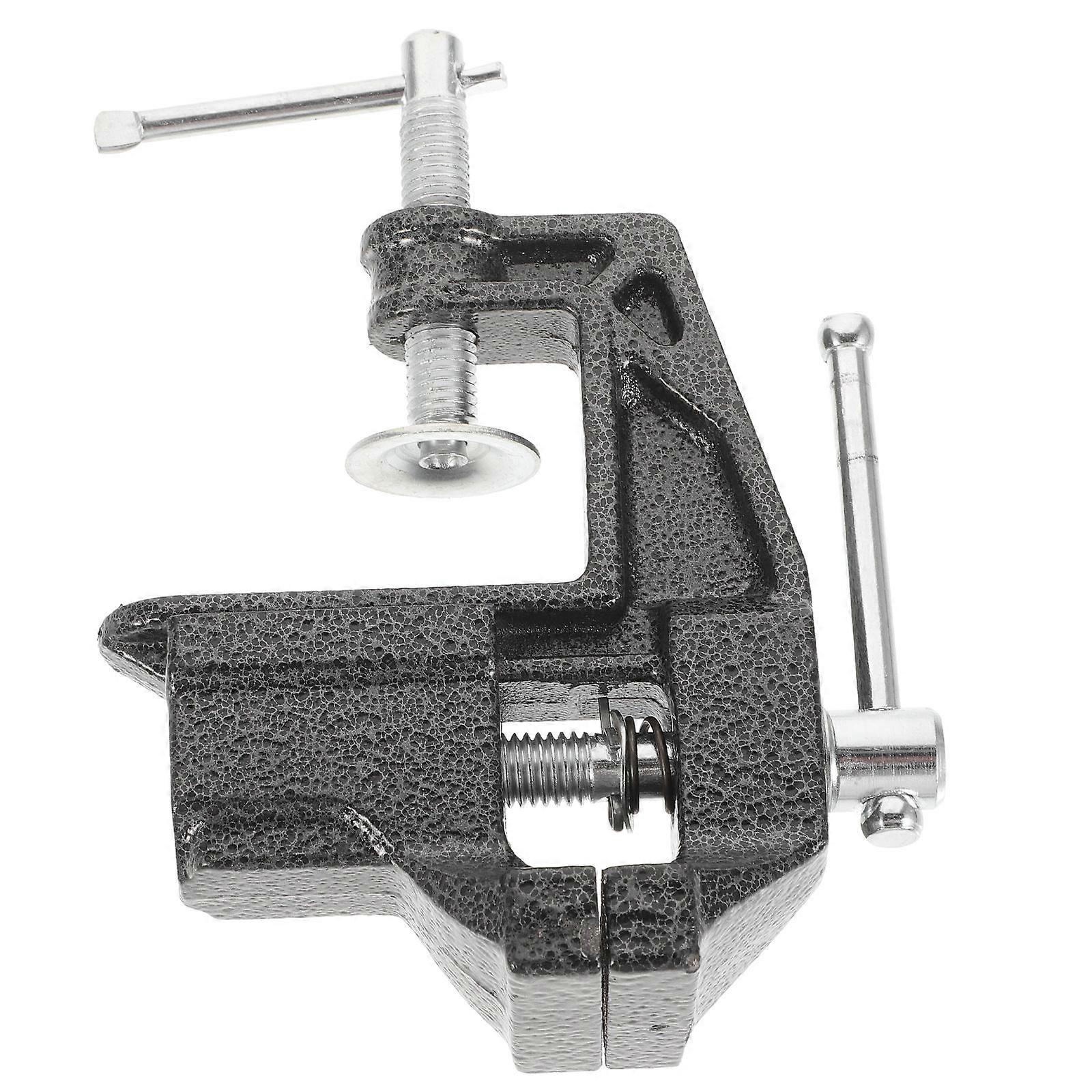 Work Bench Vice Mini Table Clamp For Woodworking Tasks Compact Size Black Steel Offering 1Pack Precision Clamping Function
