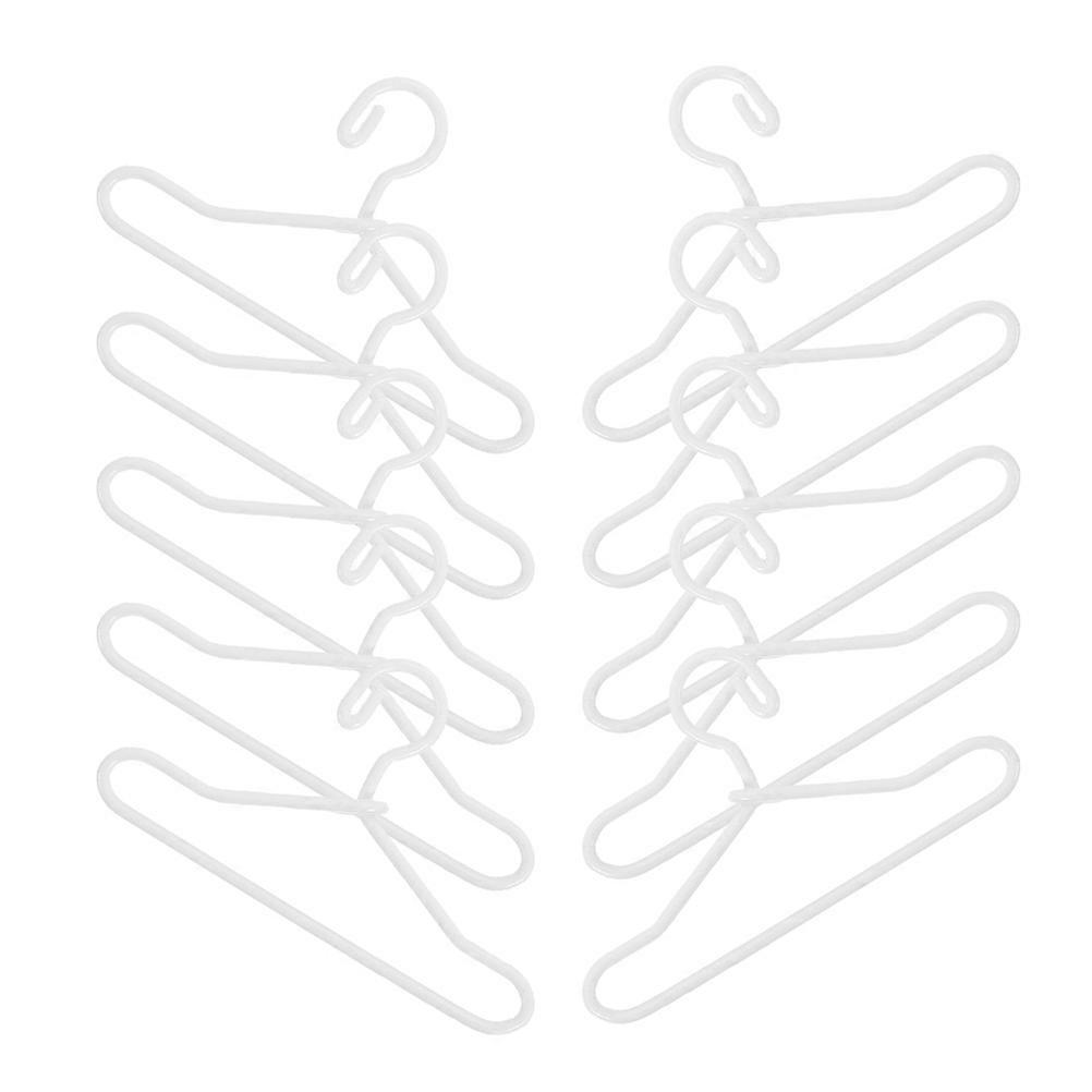 White Alloy Mini Hangers for Doll Clothes Smooth Surface Durable for Storage 10pcs