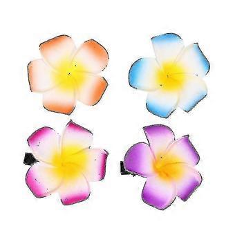 18 stk fargerike plumeria hårspenner - tropiske frangipani hårnåler for fester