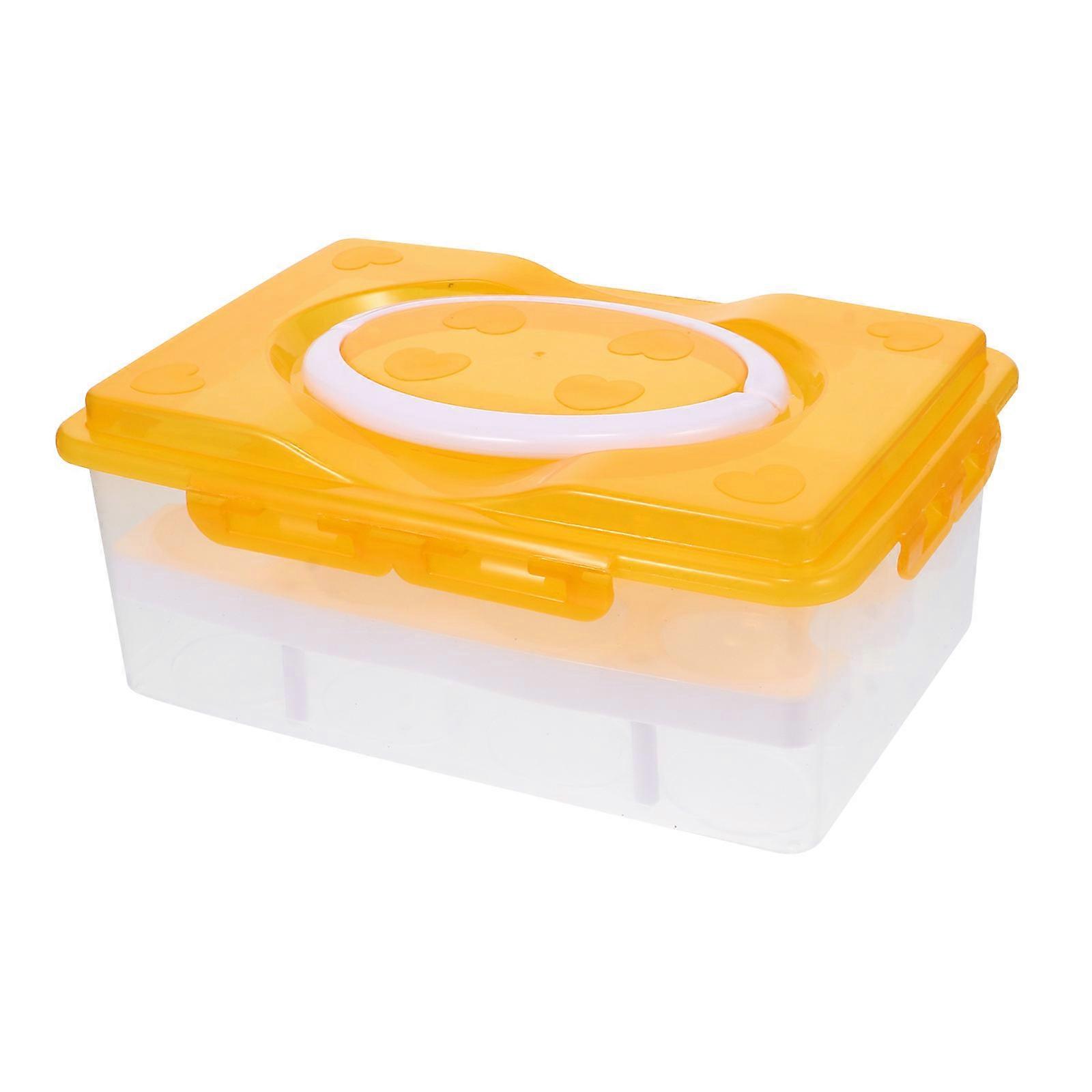 Double Layer Egg Carrier Egg Packaging Box For Household Users In The Kitchen Or Refrigerator Crafted From Resilient PP With Orange Finish 1Set