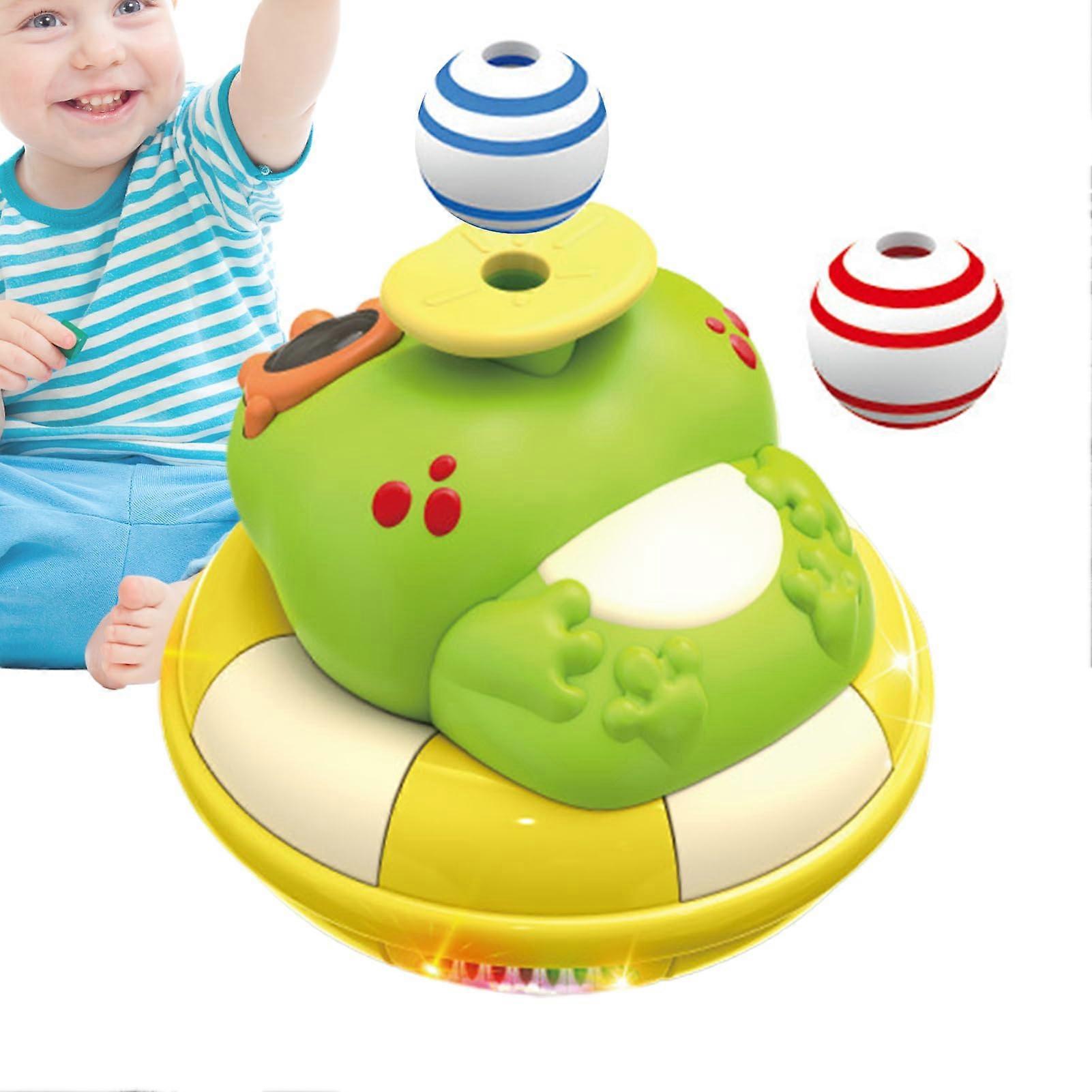 Glowing Blow Ball With Sound For Kids  Educational Rotating Game  Yellow