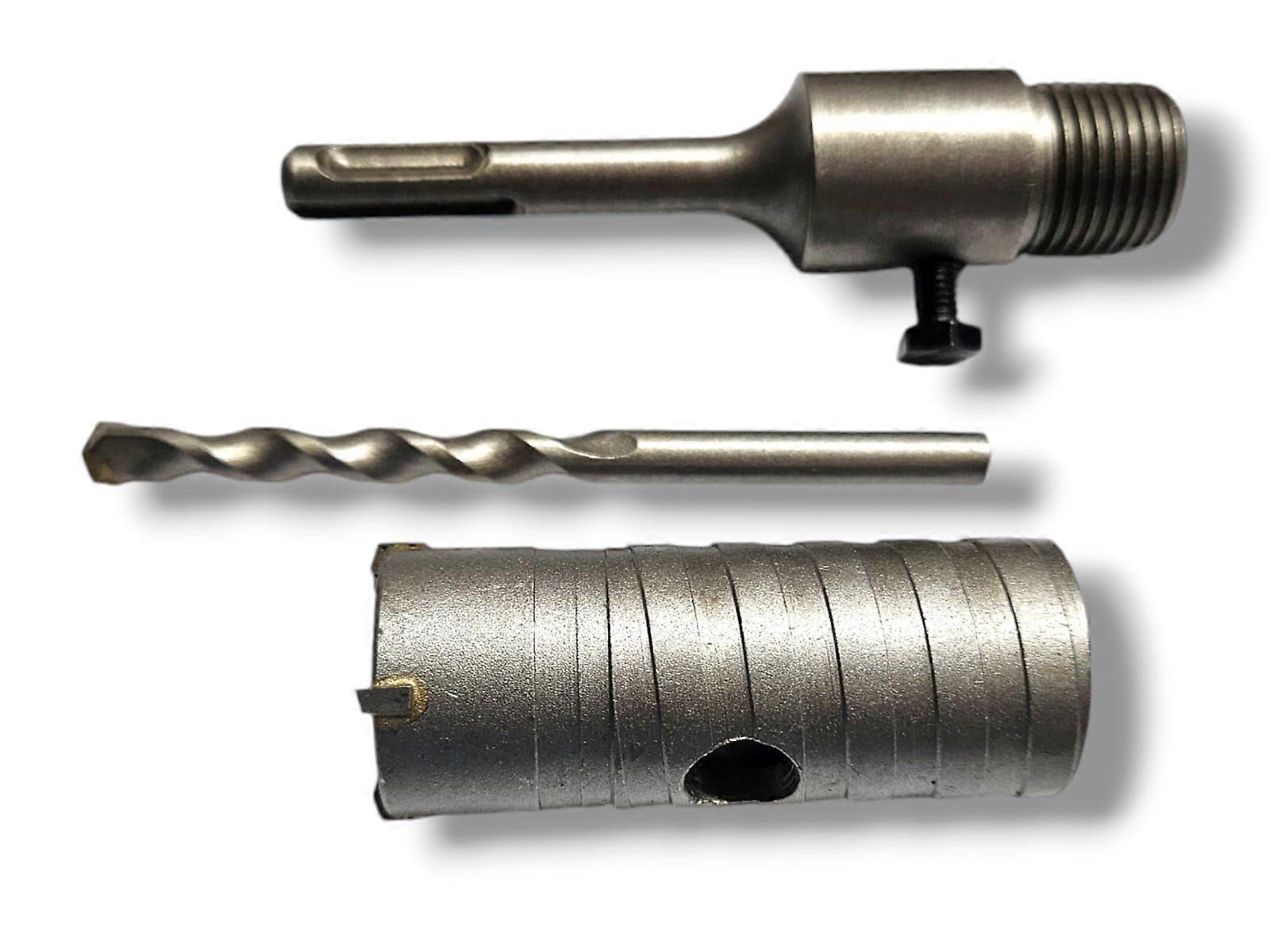 Hole Saw for Concrete 30 mm Dry Crown with SDS Plus Adapter and 8 x 110 mm Pilot Drill for Precision Cutting