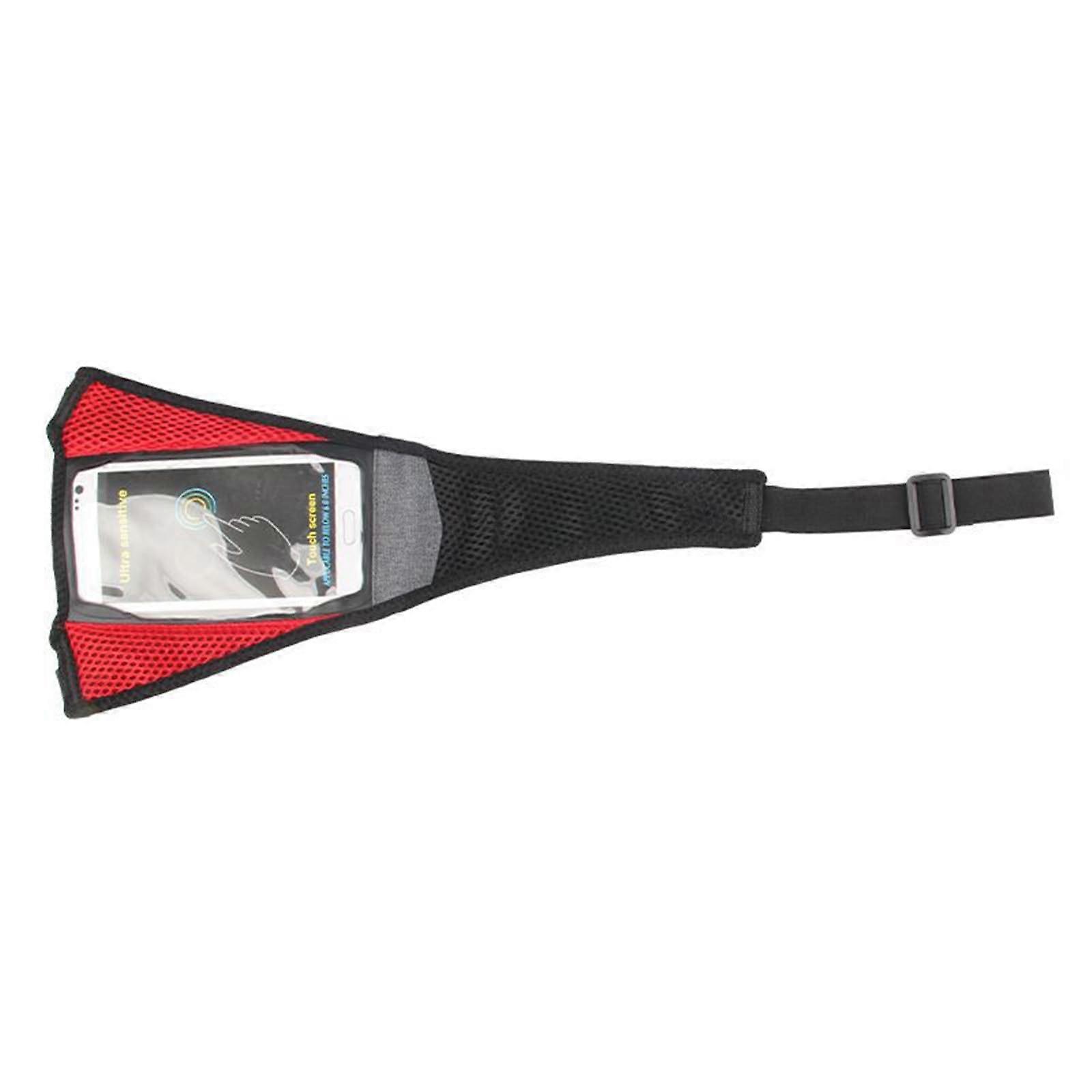 General Bike Sweat Guard Mesh Strap, Bicycle Frame, with Phone Pocket, for Stationary Bike, Cycling, Indoor Sports, Training, Red