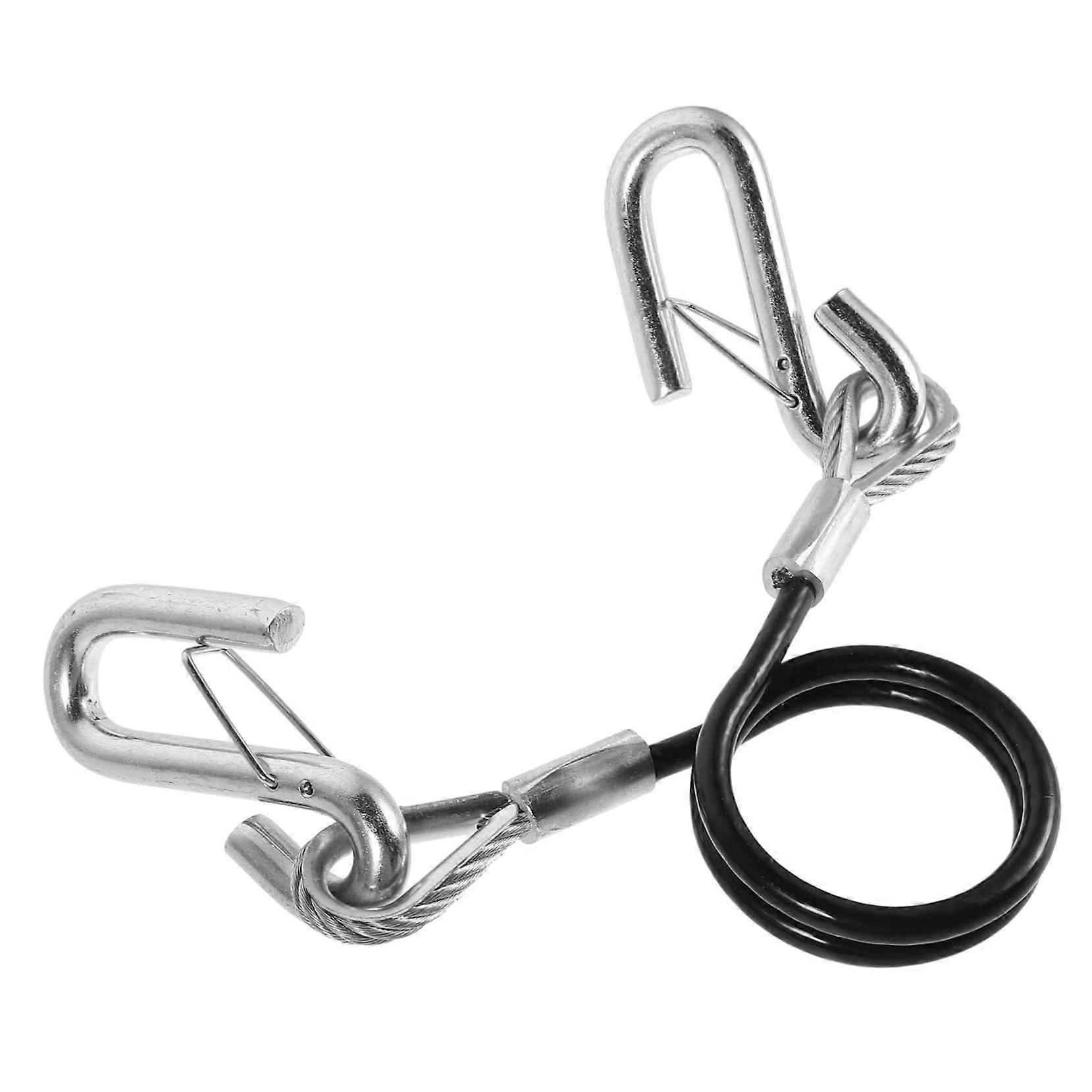 Heavy Duty Trailer Safety Cables with Spring Coil and Hooks for Car Boat RV Tow Chain