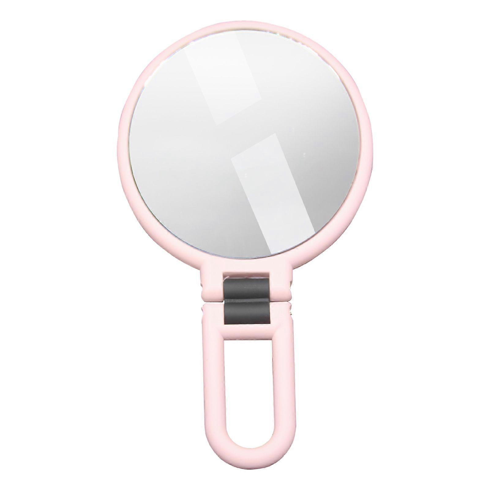 10X/15X Magnifying Handheld Mirror Folding Handle Double-sided Portable Travel Magnified Hand Mirror Pedestal Makeup Mirror