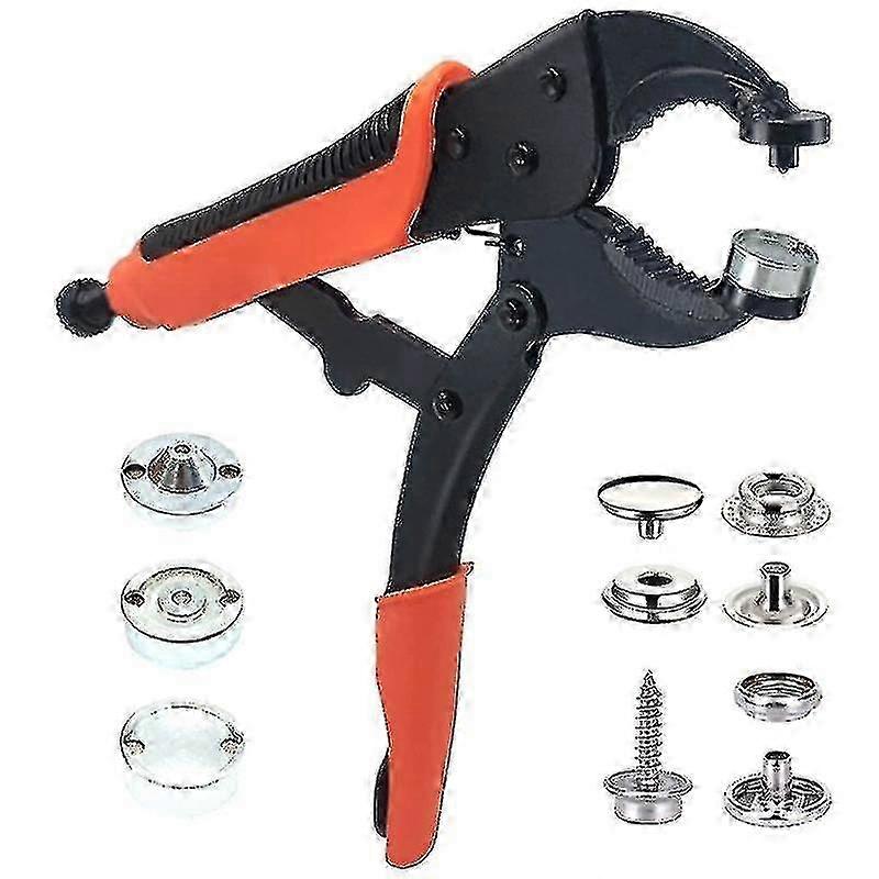 Snap buttons tool kit for clothing with fastener set and pliers