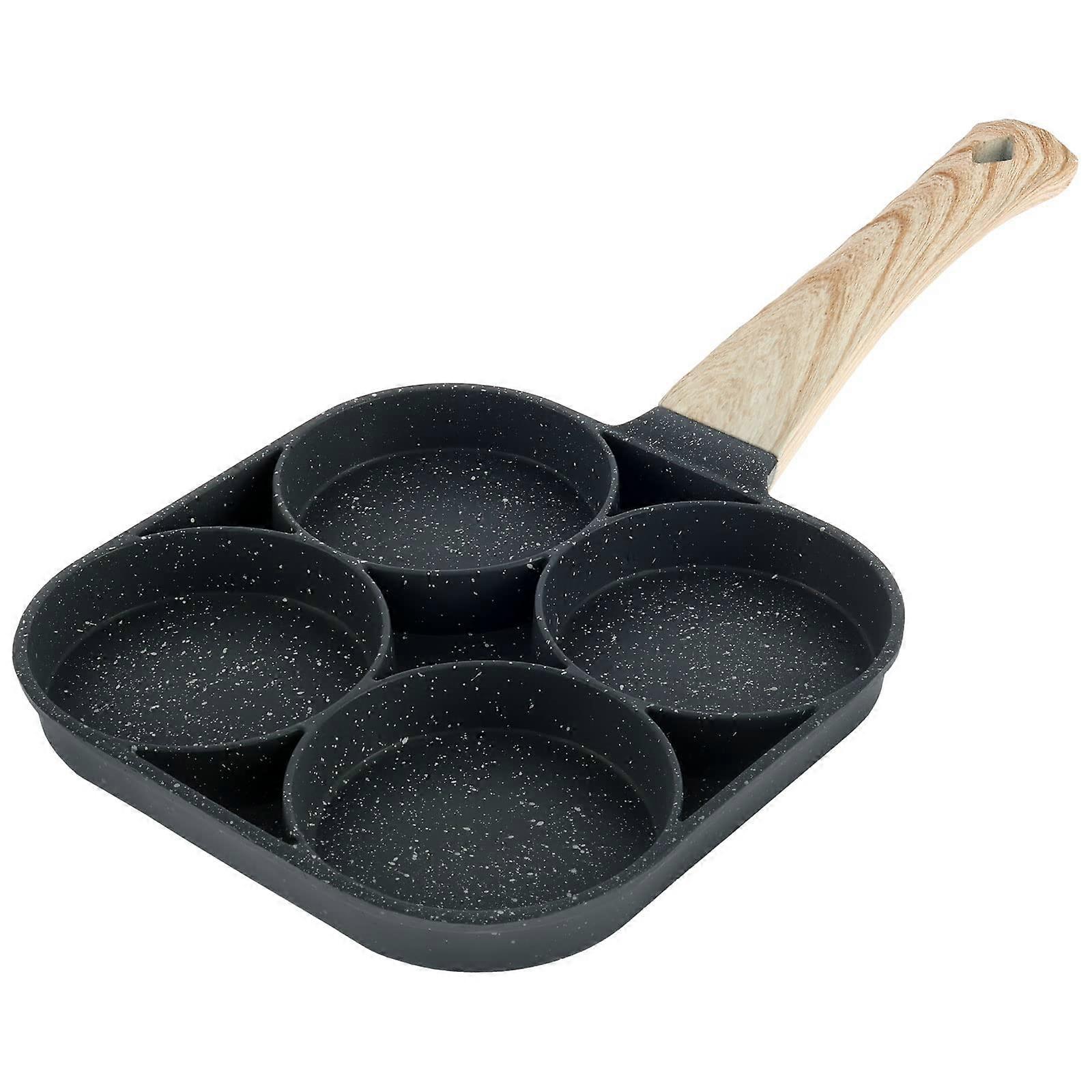 Egg Pan Non Stick, 4 Hole Egg Frying Pan with Bakelite Handle for All Hobs