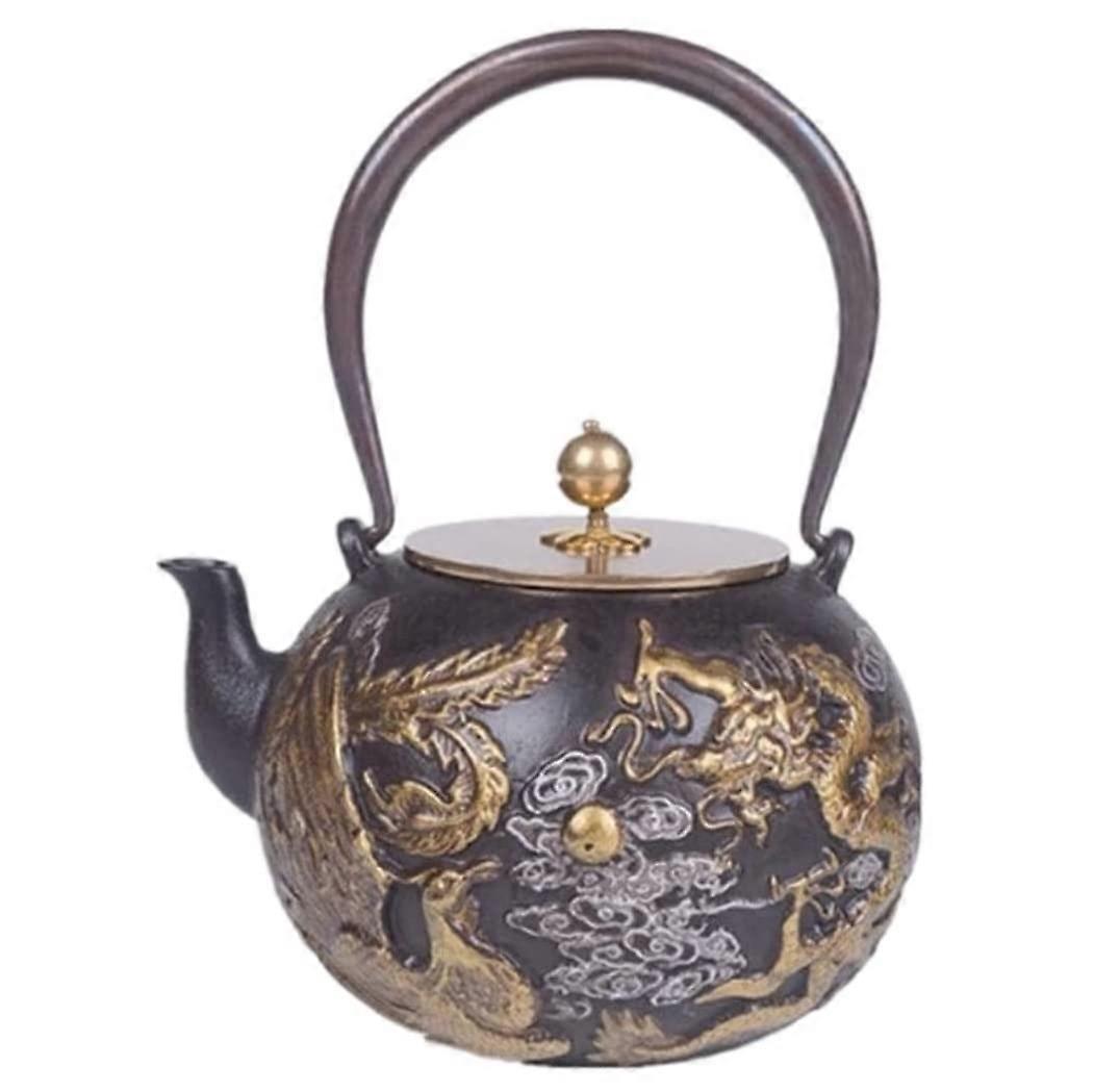 Cast Iron Teapot Japanese Tea Kettle 1400ml Large Capacity Uncoated