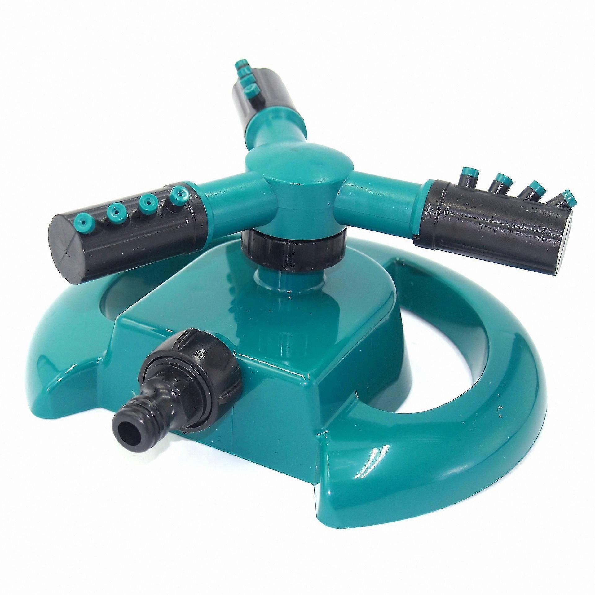 360 Degree Rotating Garden Sprinkler System with Quick Connect Feature for Automatic Watering and Three-Arm Sprayer Design