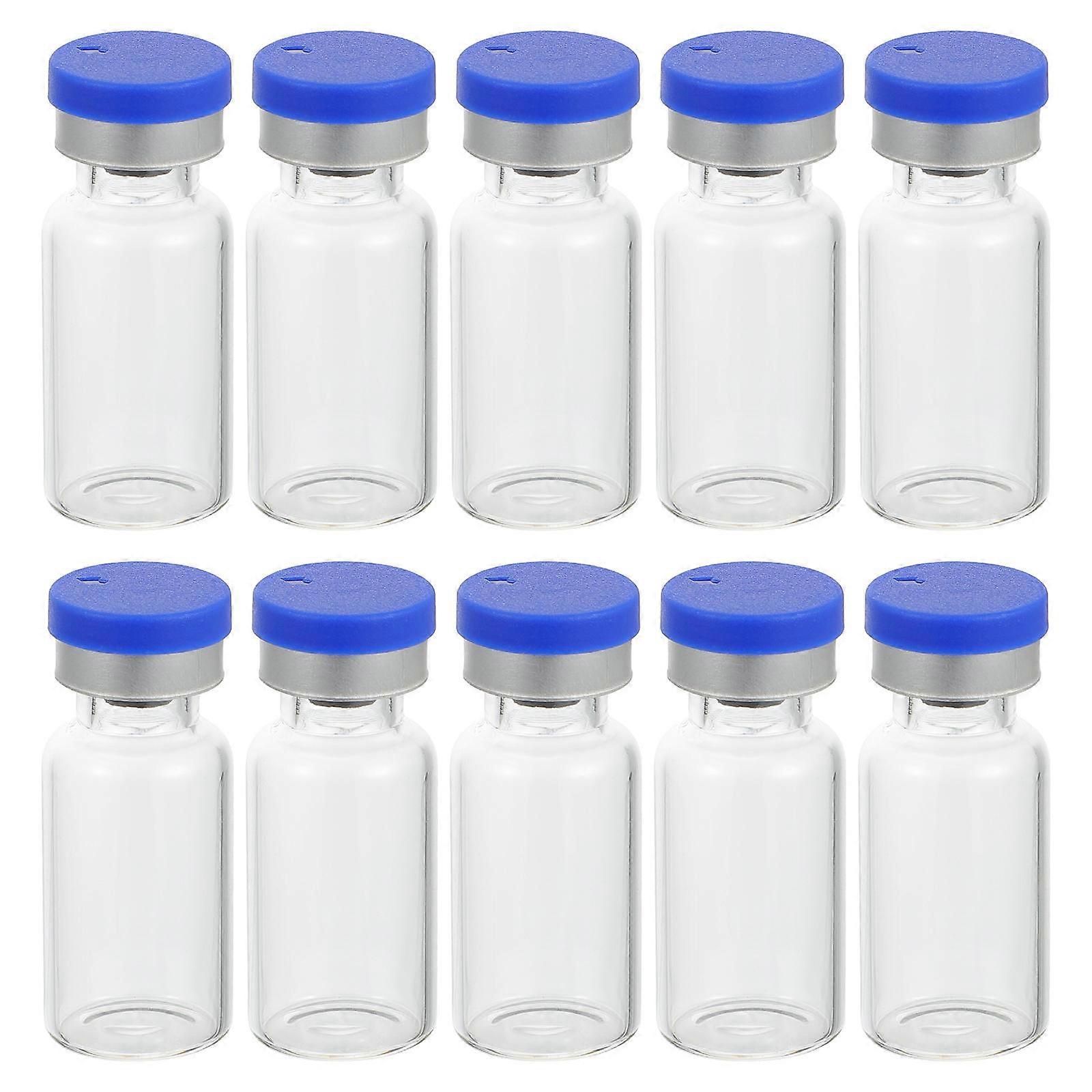 Glass Vial with Lid 50Pcs Multi Transparent Vials Leak-Proof Seal for Storage Use