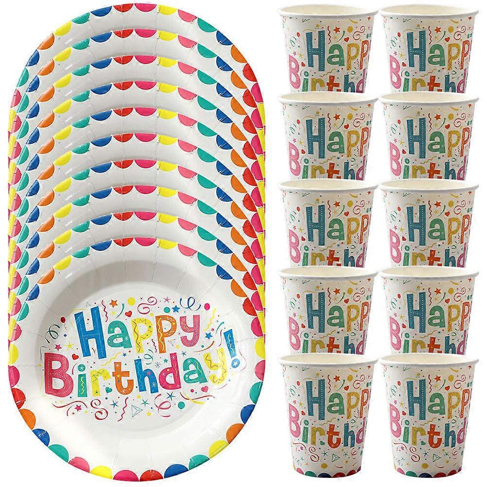 Birthday Party Paper Set Multi Color Paper Material for Party Use 1Set