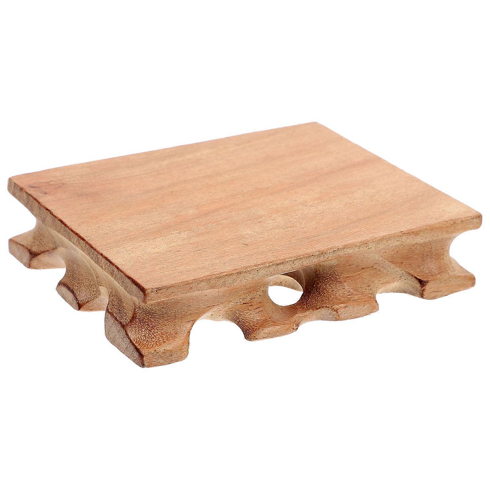 Crystal Display Base Ebony Square Base for Home Decoration Light Brown Ebony Material Display Stand 1Pc