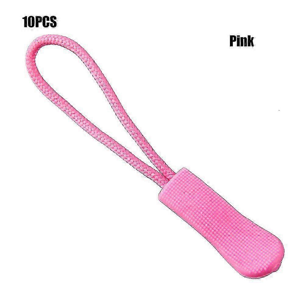 Tent Backpack Travel Clothing Zipper Pull Ends Zips Cord Rope Pullers Zip Puller Replacement10pcspink