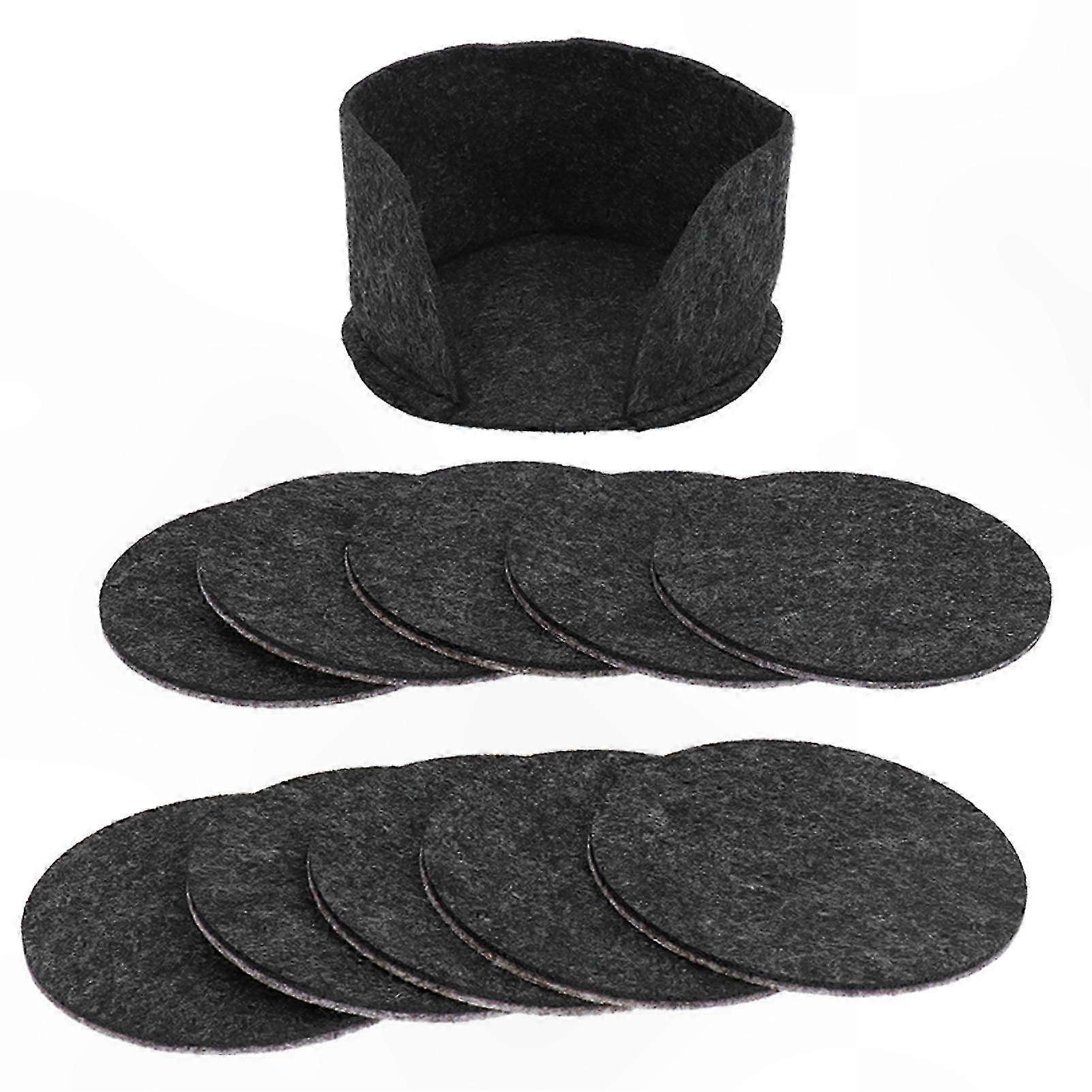 10 Pack Round Felt Coasters for Mugs Cups Insulated Table Protection Placemats