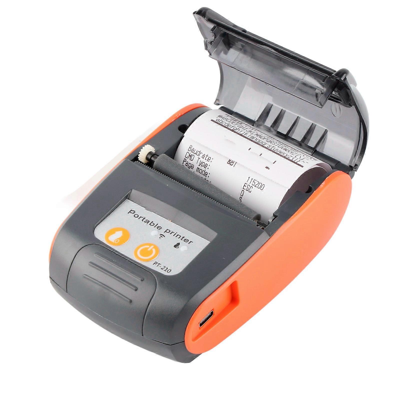 Wireless Portable Bluetooth Thermal Receipt Printer PT-210 1500mAh Orange