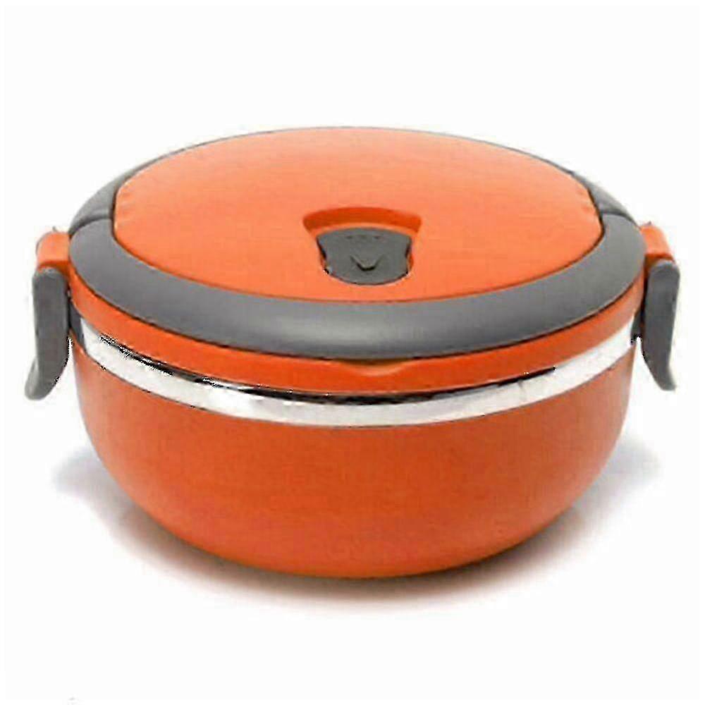Rustfritt stål vakuumisolert matkolbe termos - bærbar matboks for reiser, oransje
