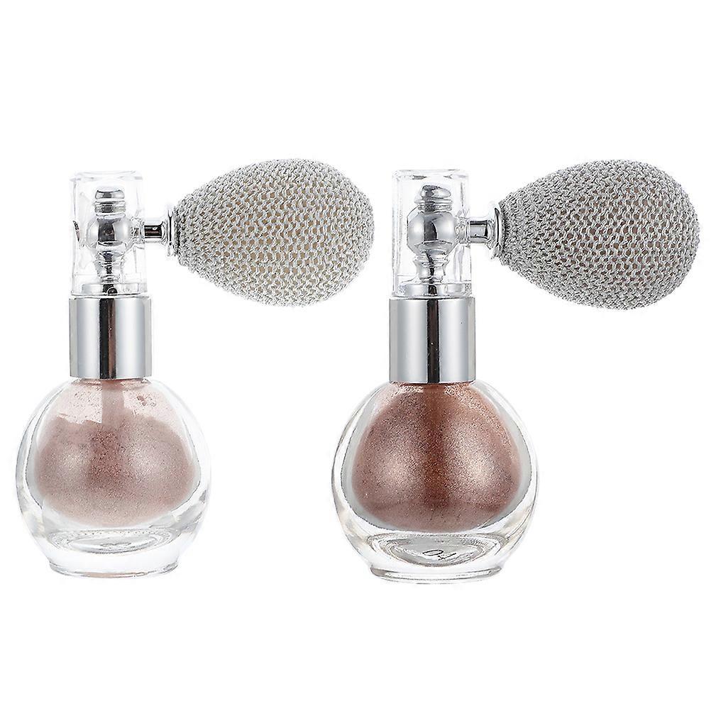 Highlighter Powder Spray Body Highlighter for Women Assorted Color Plastic Glass Bottle Create Luxurious Highlight 2Set
