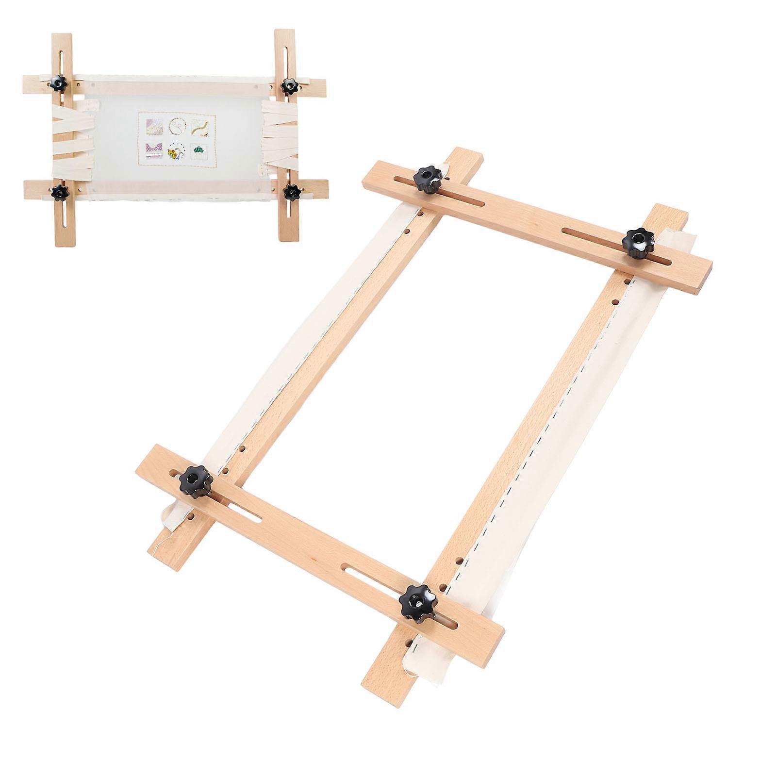 Needlepoint Stretcher Frame Rectangular 70x50cm Adjustable Needlepoint Embroidery Tapestry Scroll Frame 