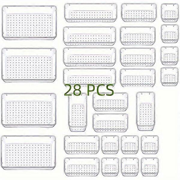Transparent plastic drawer organizer, 4 sizes, easy to view items