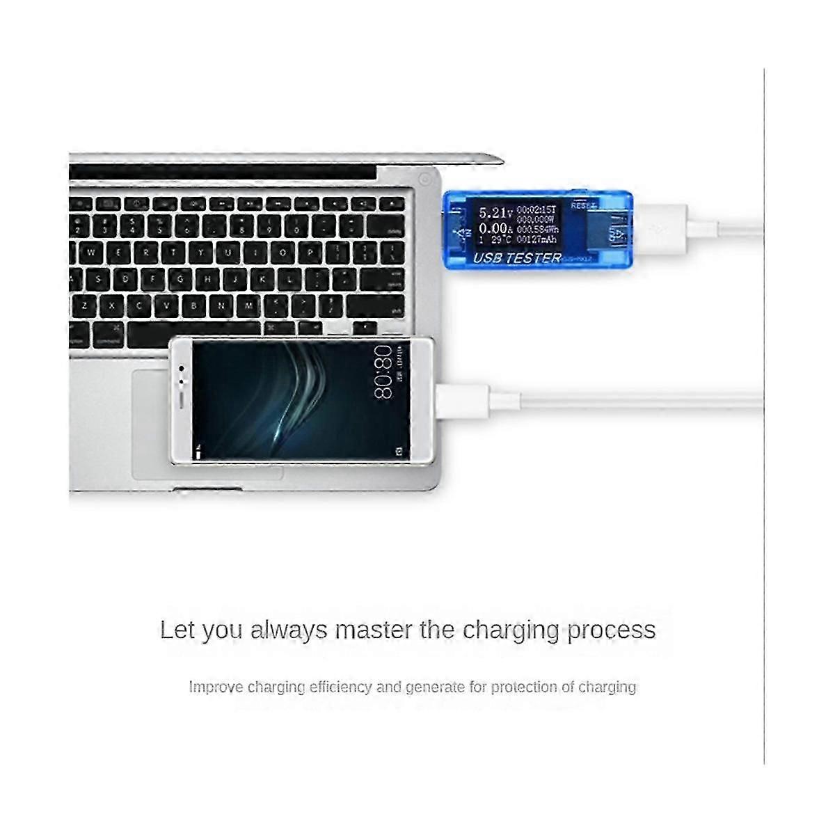 USB Tester DC Power Meter 4V-30V Digital Voltmeter Volt Meter Power Bank Wattmeter Voltage Tester Doctor Detector,Black
