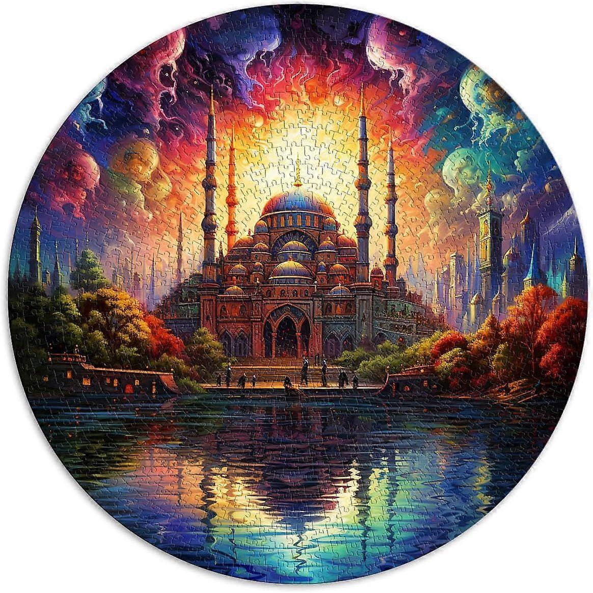 1000/500/300 قطعة لغز ، مسجد أزرق في القسطنطينية تركيا ، ألغاز بانوراما مستديرة إبداعية ، للبالغين والأطفال الذين تتراوح أعمارهم بين 12 عاما ، لغز من الورق المقوى