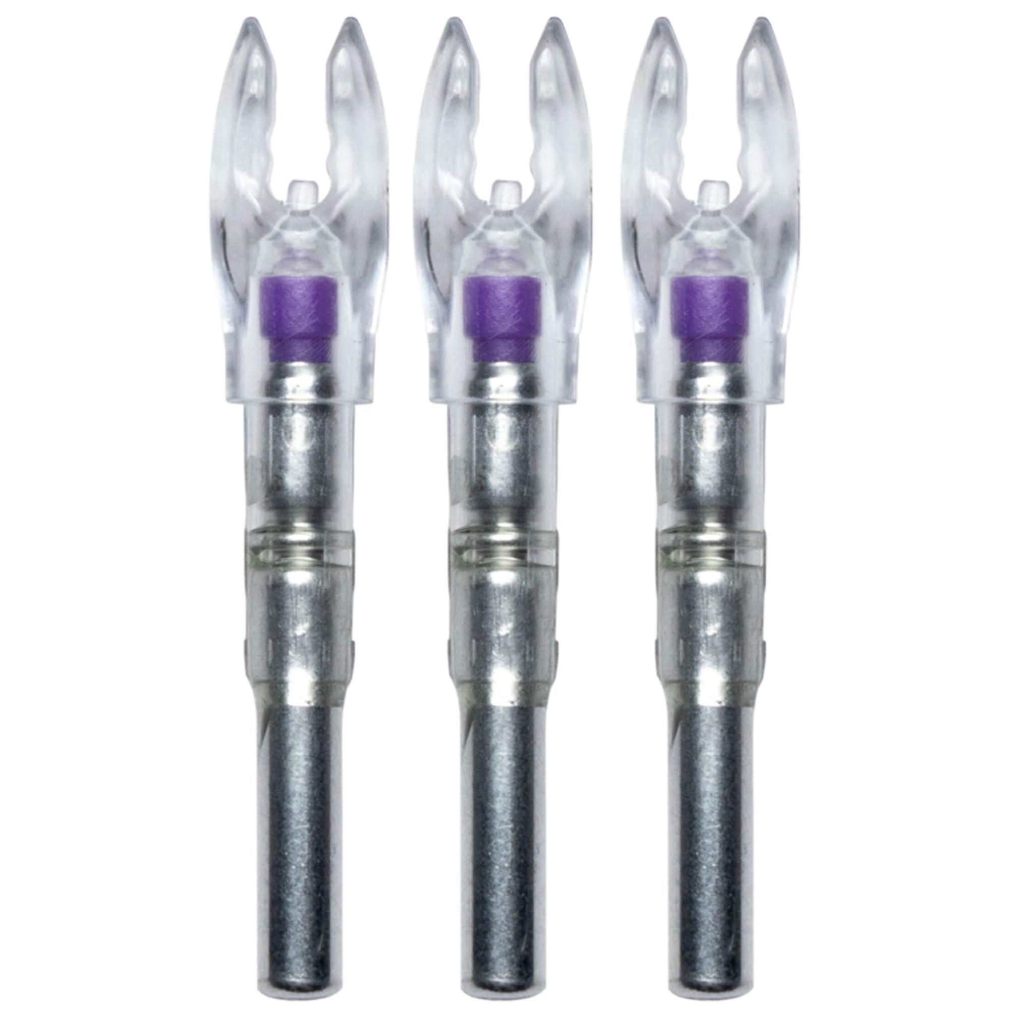 Nockturnal Fit Universal Size Strobing Red and Blue Lighted Nock 3-Pack