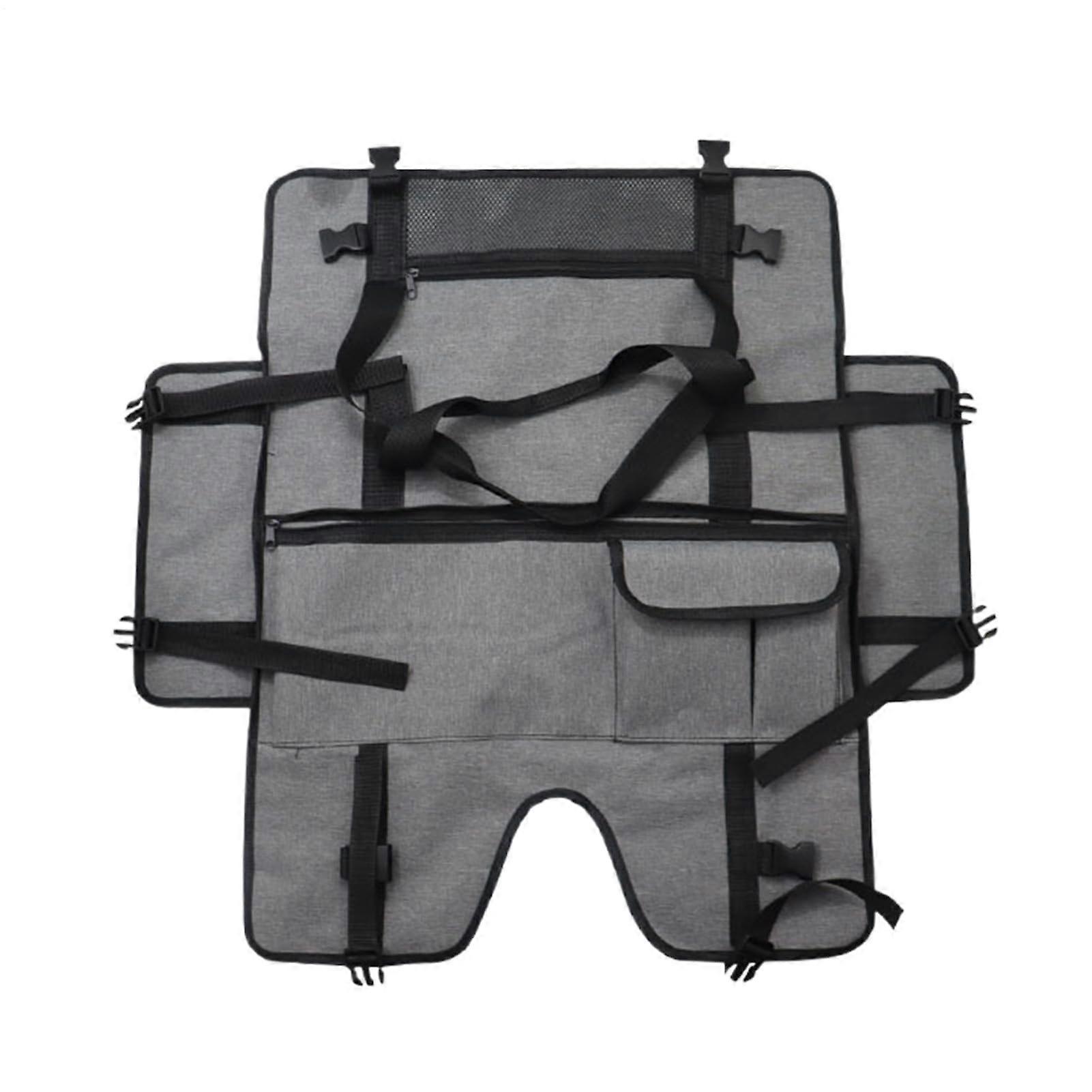Monitor Travel Case Adjustable Carrying Case For Desktop Monitor Protective Sleeve Flannel Lining Gray Wires Earphones