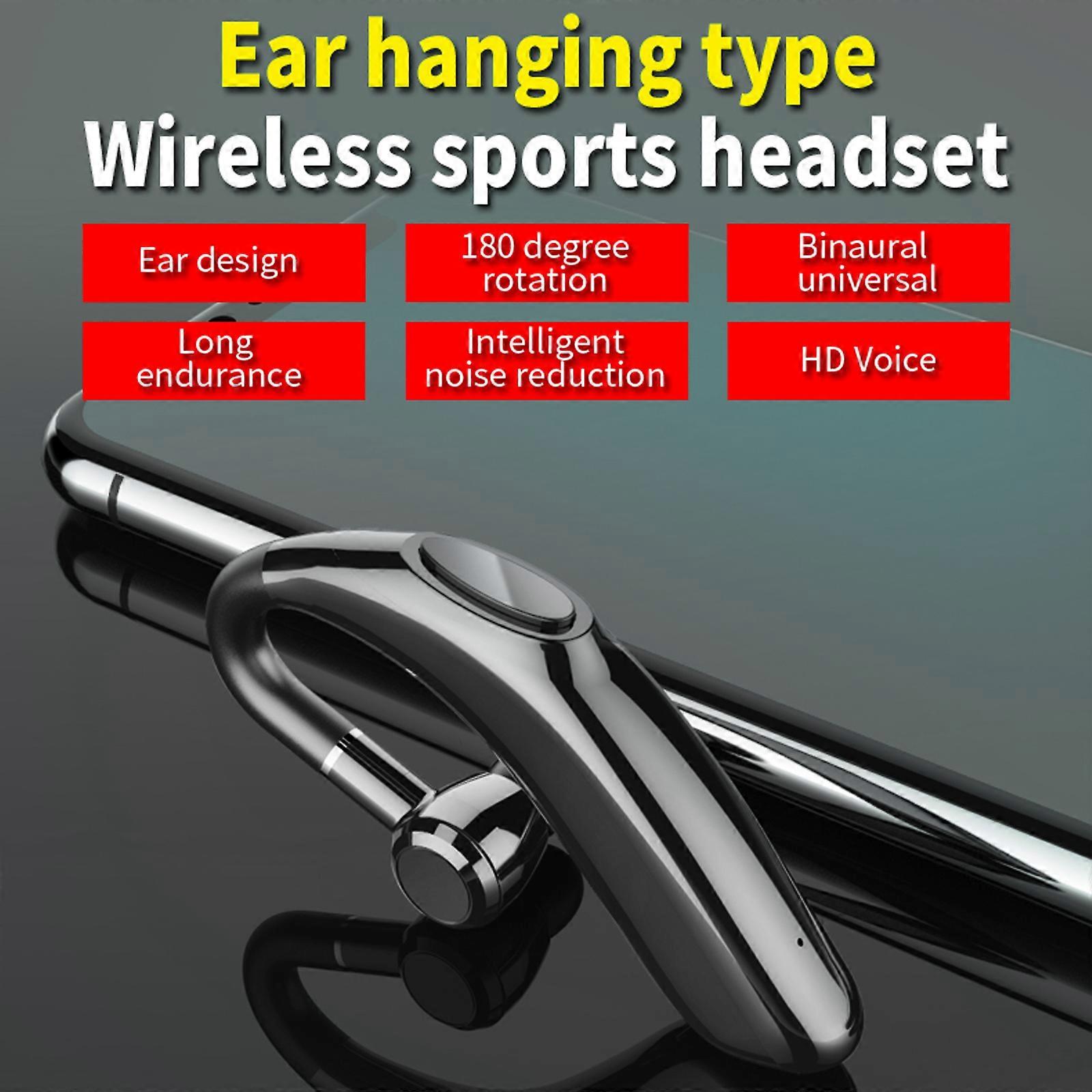 X18 Wireless Bluetooth 5.1 Ear-Hook Earbud with Mic - Sweatproof, Noise Reduction, Long Battery