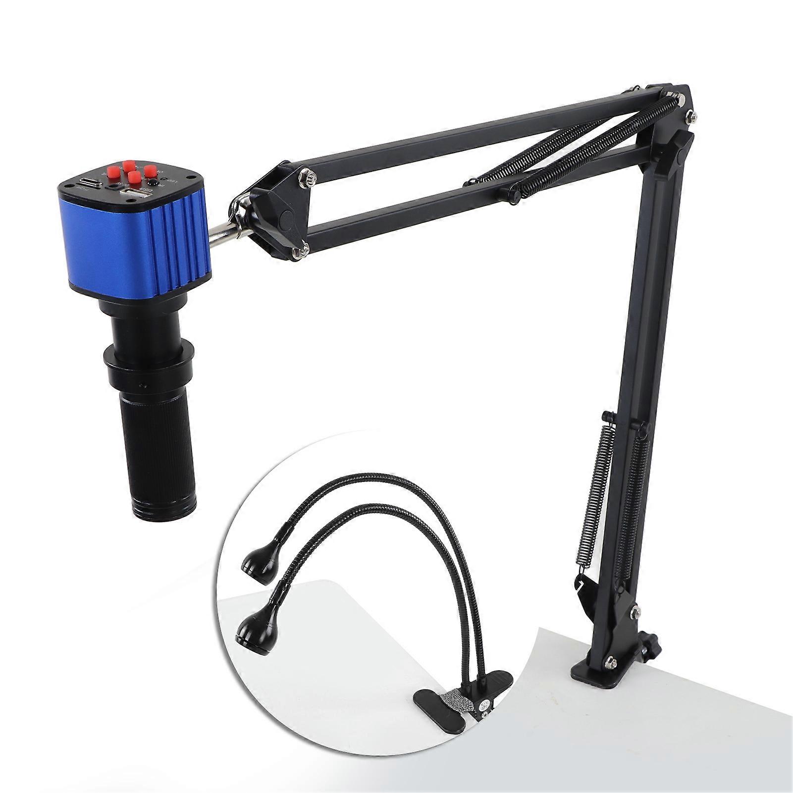 Caméra de microscope industriel 16MP 150X Double tête clip lumière