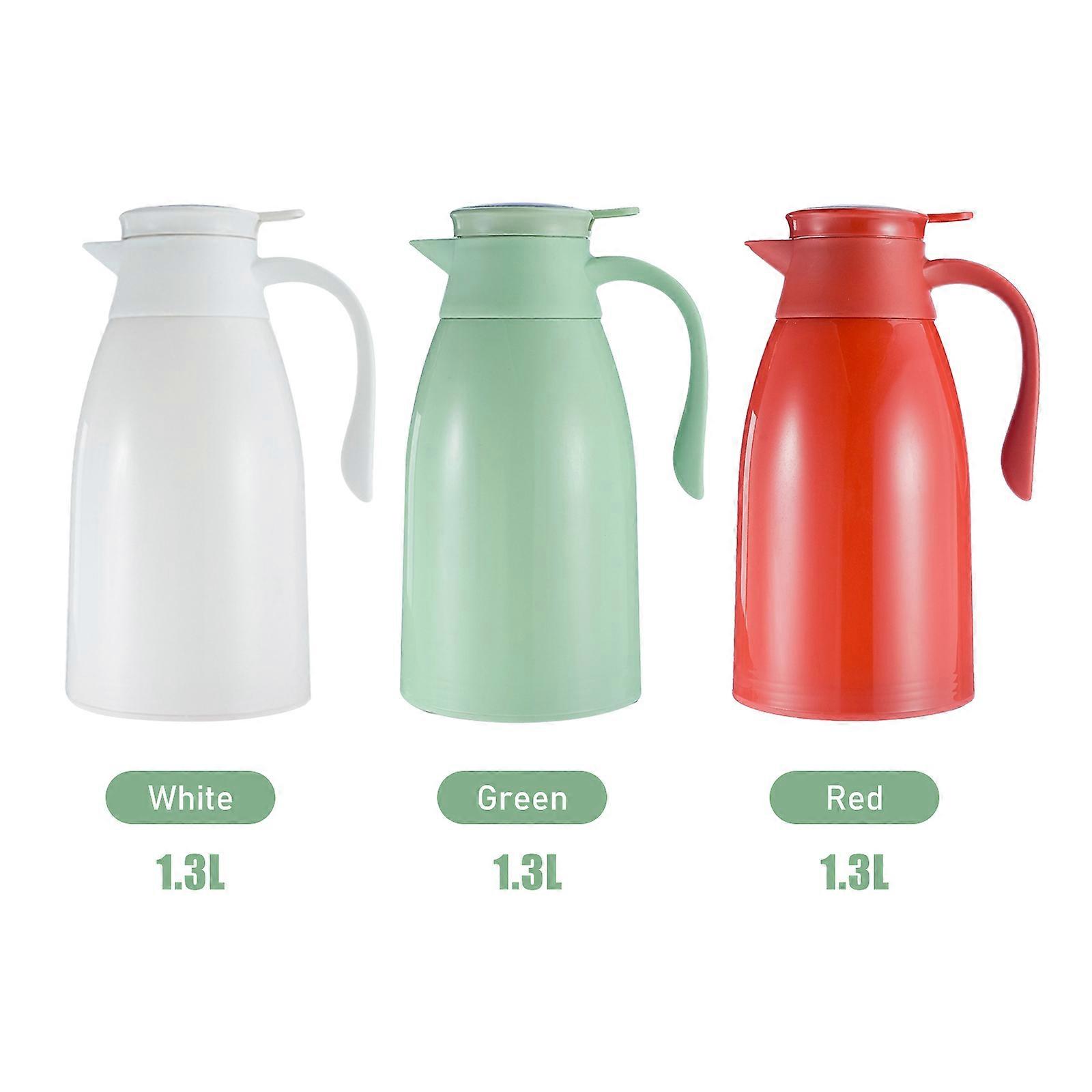 1.3L Thermal Coffee Carafe with Temp Display, 13x28cm, Green