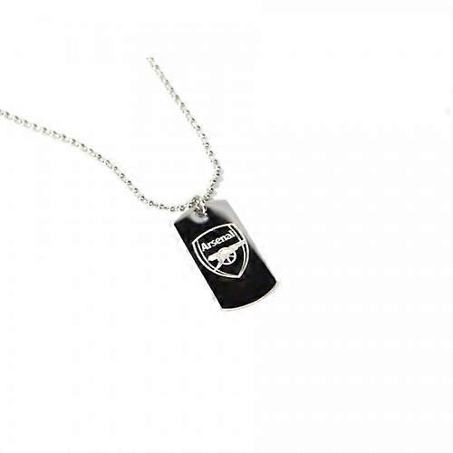 Arsenal FC Stainless Steel Engraved Crest Dog Tag And Chain